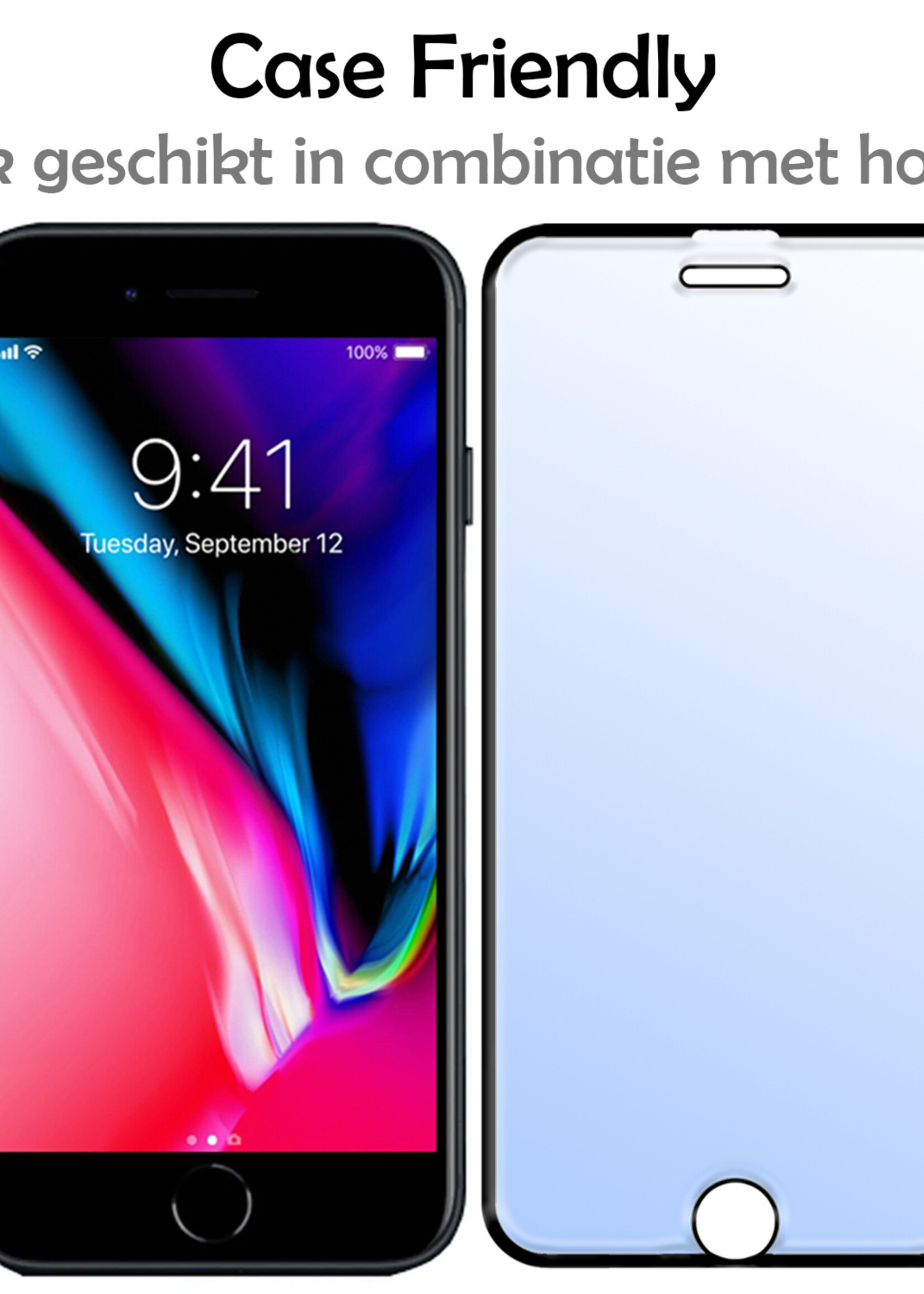 LUQ Screenprotector Geschikt voor iPhone 7 Plus Screenprotector Glas Full Cover - Screenprotector Geschikt voor iPhone 7 Plus Screenprotector Full Cover