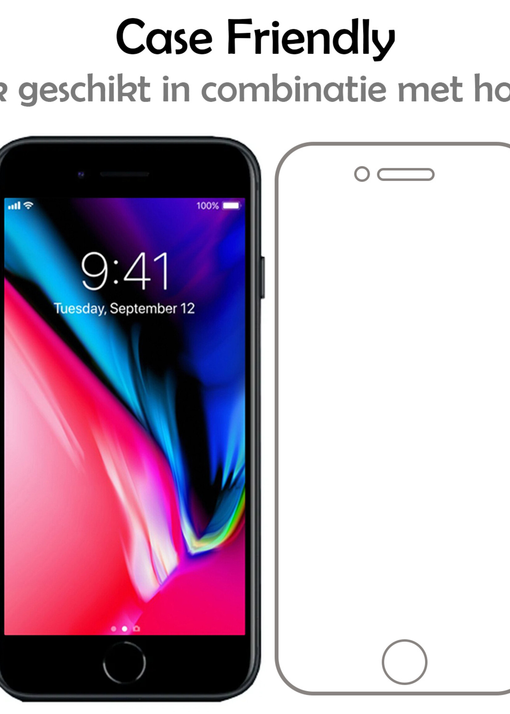 LUQ Screenprotector Geschikt voor iPhone 8 Plus Screenprotector Beschermglas Gehard Glas - Screenprotector Geschikt voor iPhone 8 Plus Screenprotector Glas