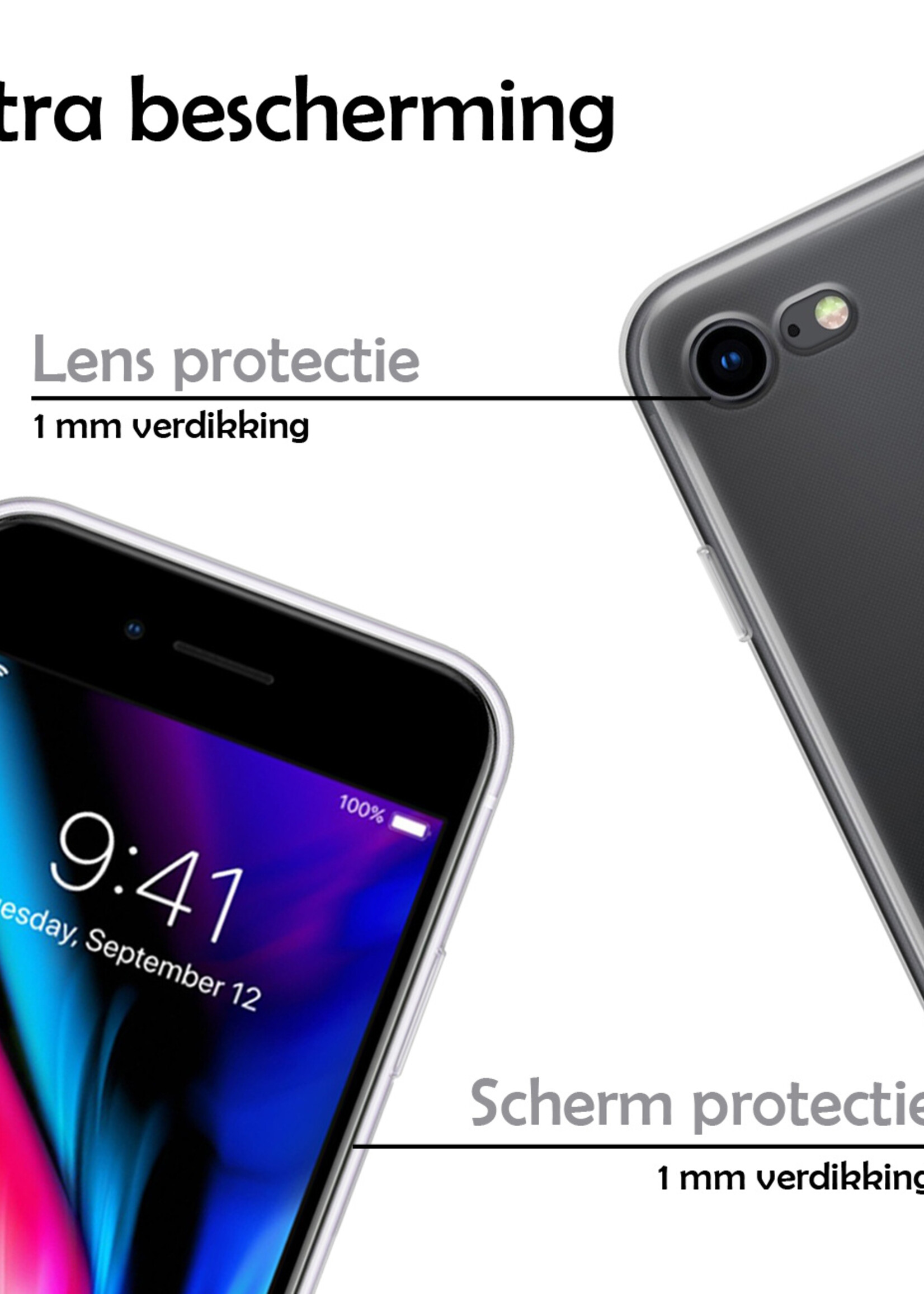 LUQ Hoesje Geschikt voor iPhone 6 Hoesje Siliconen Case - Hoes Geschikt voor iPhone 6 Hoes Siliconen - Transparant