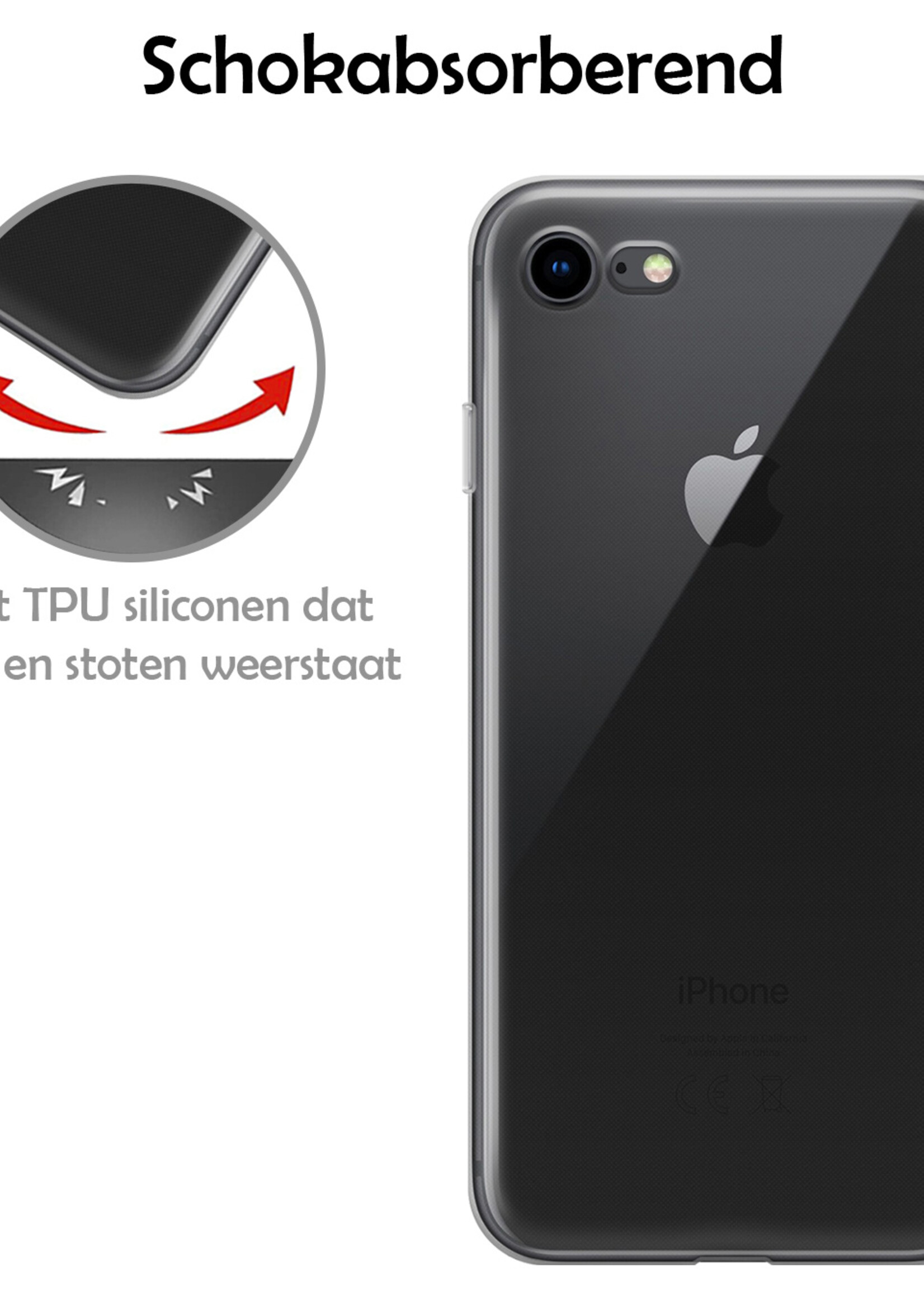 LUQ Hoesje Geschikt voor iPhone 6 Plus Hoesje Siliconen Case - Hoes Geschikt voor iPhone 6 Plus Hoes Siliconen - Transparant - 2 Stuks