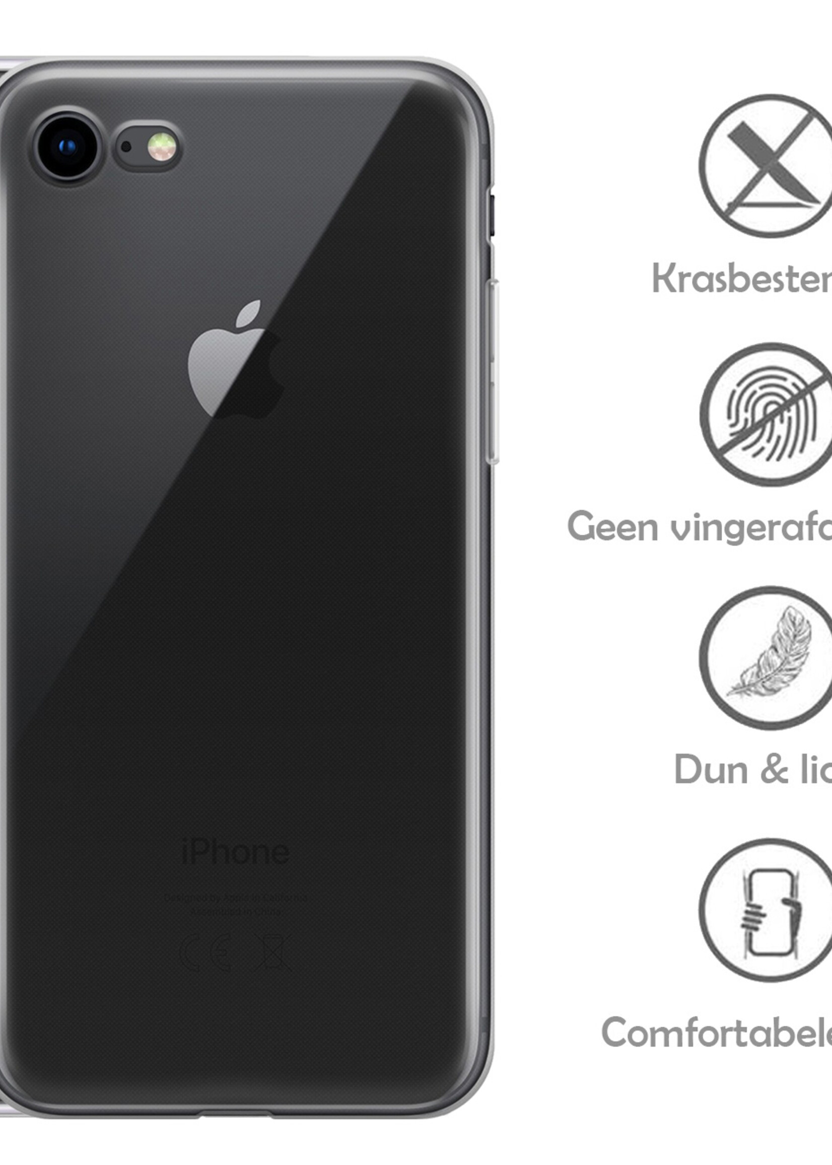 LUQ Hoesje Geschikt voor iPhone 8 Plus Hoesje Siliconen Case - Hoes Geschikt voor iPhone 8 Plus Hoes Siliconen - Transparant