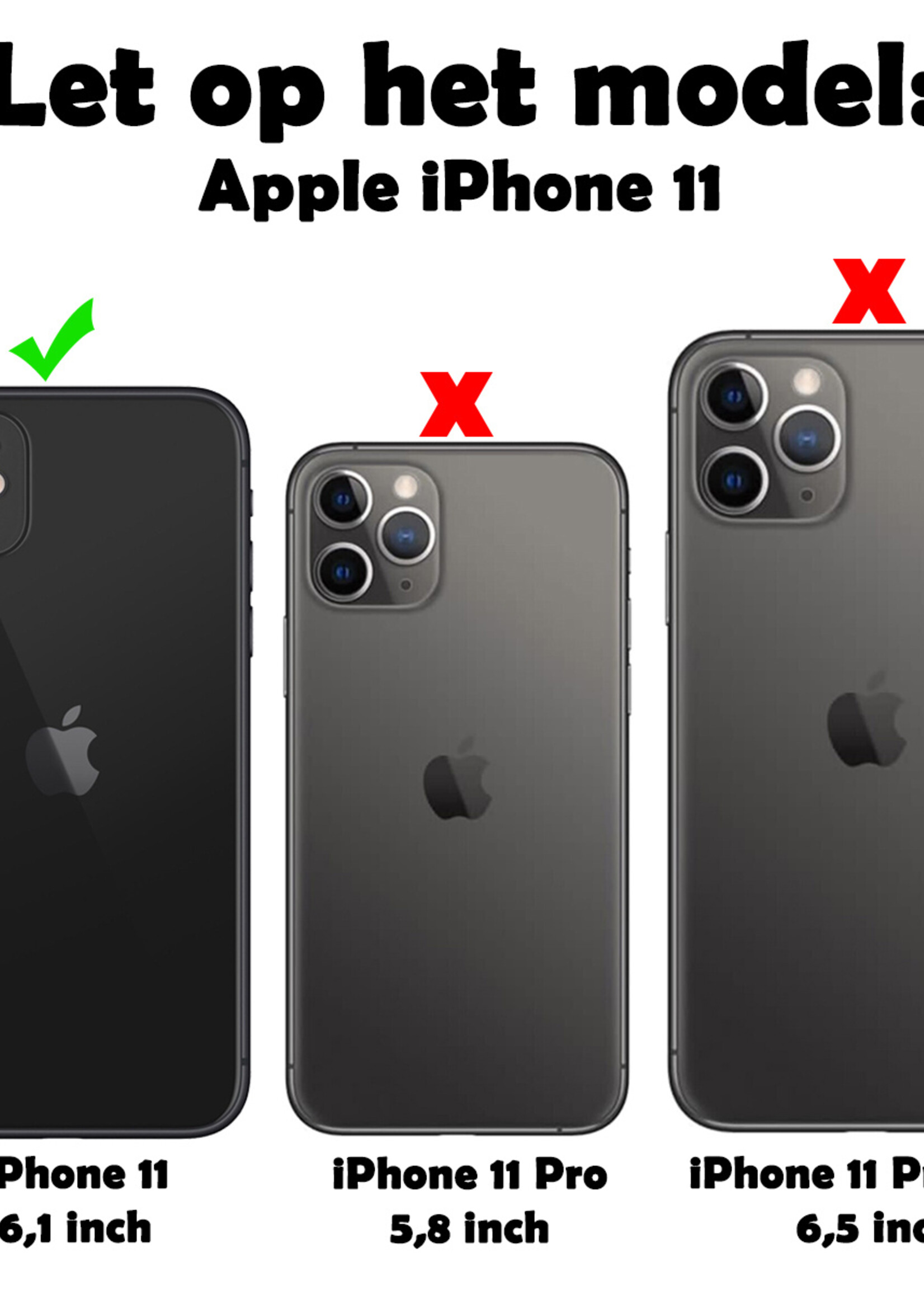 LUQ Hoesje Geschikt voor iPhone 11 Hoesje Siliconen Case - Hoes Geschikt voor iPhone 11 Hoes Siliconen - Lila - 2 Stuks