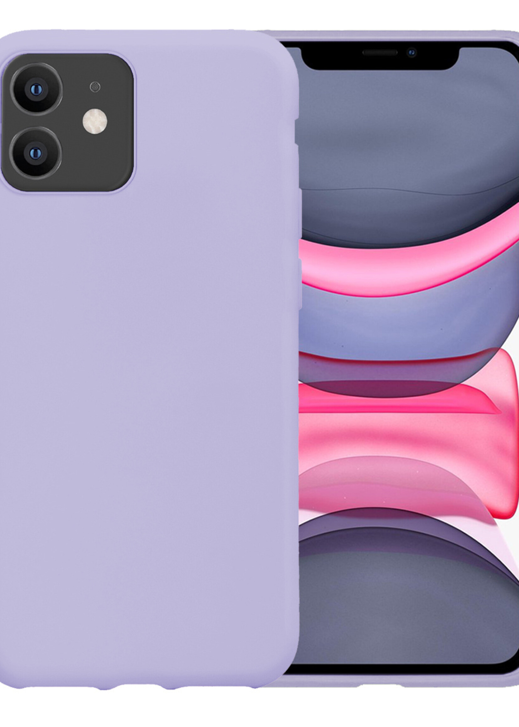 LUQ Hoesje Geschikt voor iPhone 11 Pro Hoesje Siliconen Case - Hoes Geschikt voor iPhone 11 Pro Hoes Siliconen - Lila