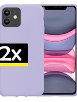LUQ LUQ iPhone 11 Pro Hoesje Siliconen 2 PACK - Lila