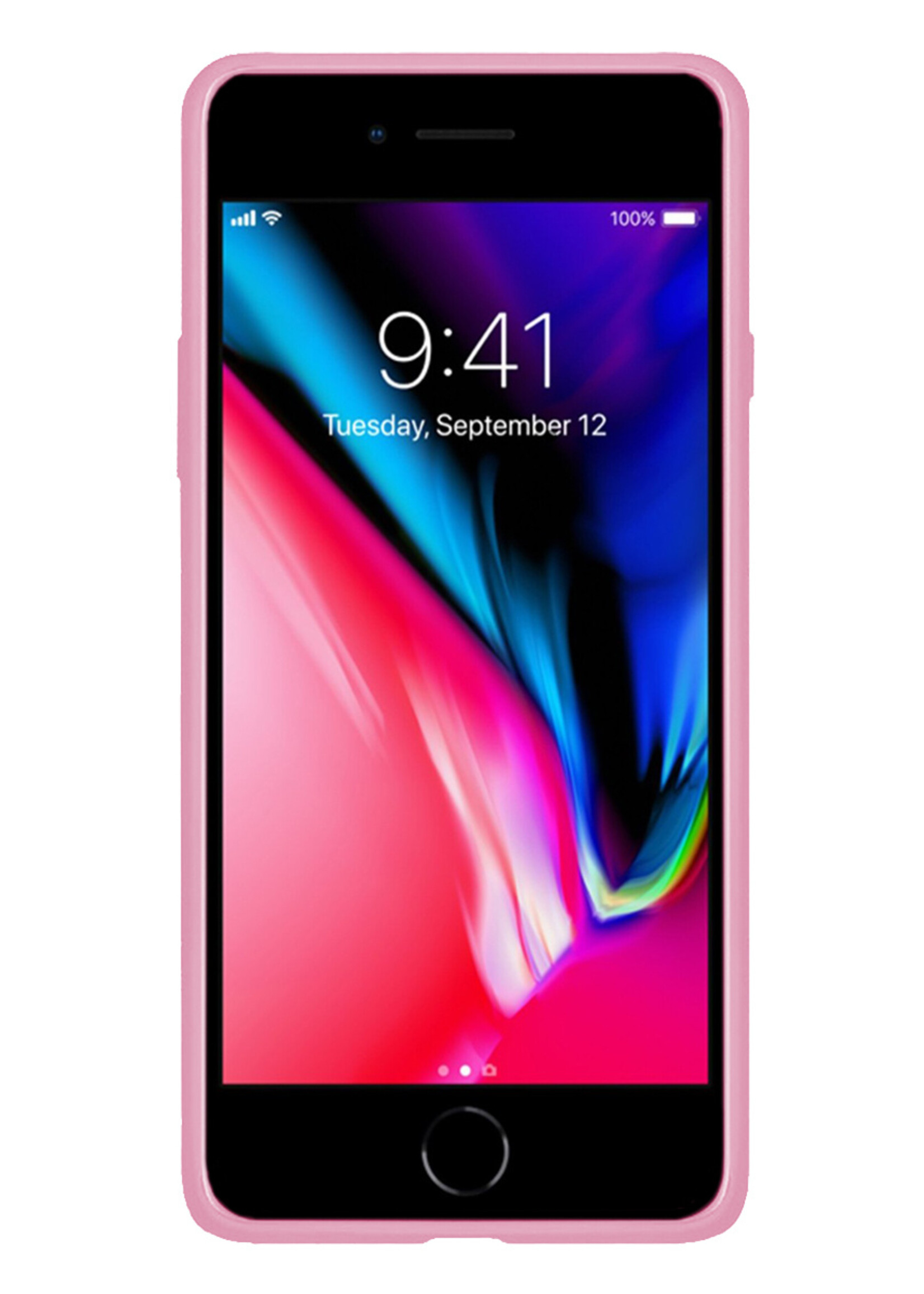 LUQ Hoesje Geschikt voor iPhone SE 2022 Hoesje Siliconen Case - Hoes Geschikt voor iPhone SE (2022) Hoes Siliconen - Donkerroze