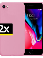 LUQ LUQ iPhone SE 2022 Hoesje Siliconen 2 PACK - Donker Roze