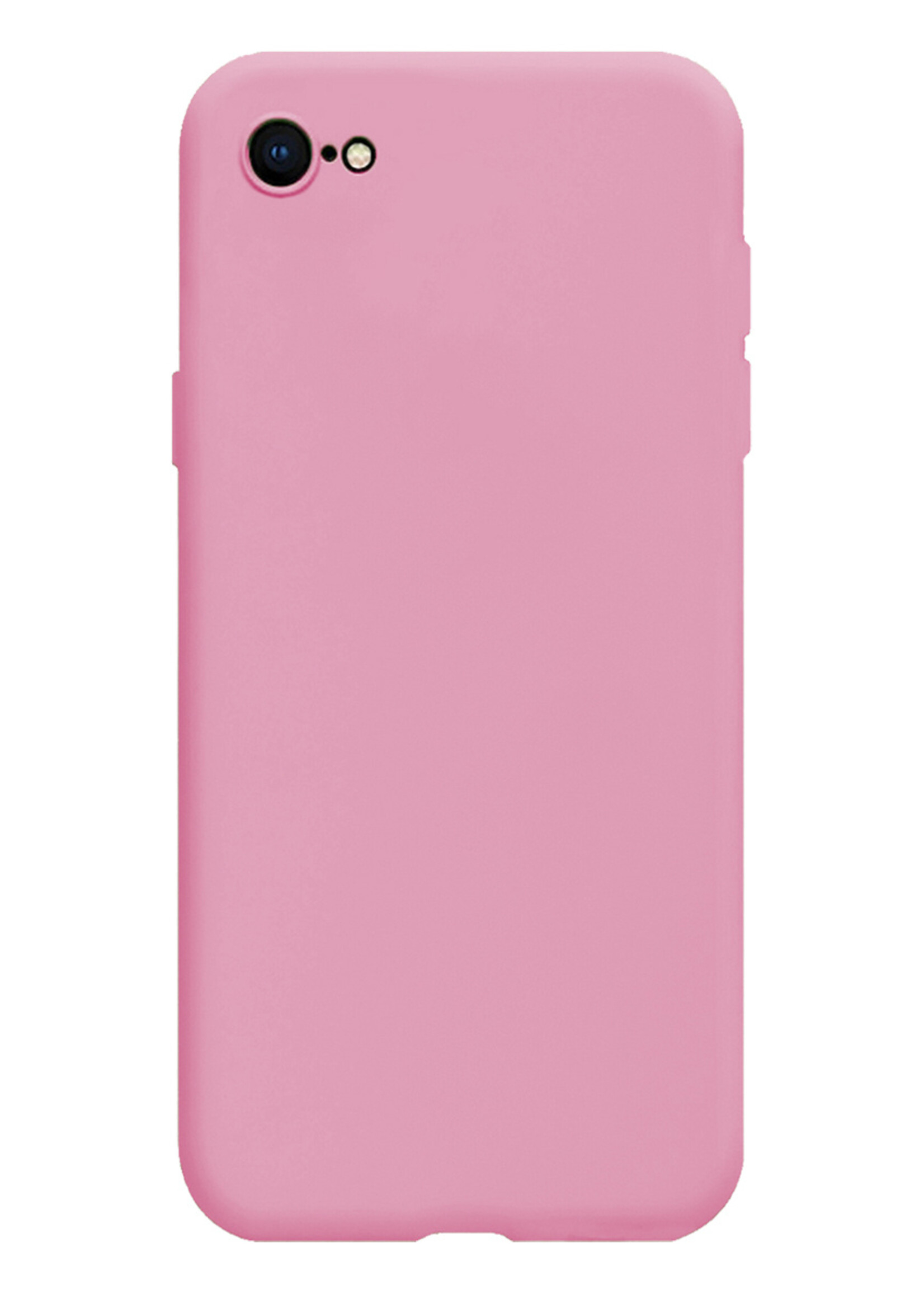 LUQ Hoesje Geschikt voor iPhone SE 2022 Hoesje Siliconen Case - Hoes Geschikt voor iPhone SE (2022) Hoes Siliconen - Donkerroze - 2 Stuks