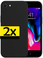 LUQ LUQ iPhone 8 Hoesje Siliconen 2 PACK - Zwart
