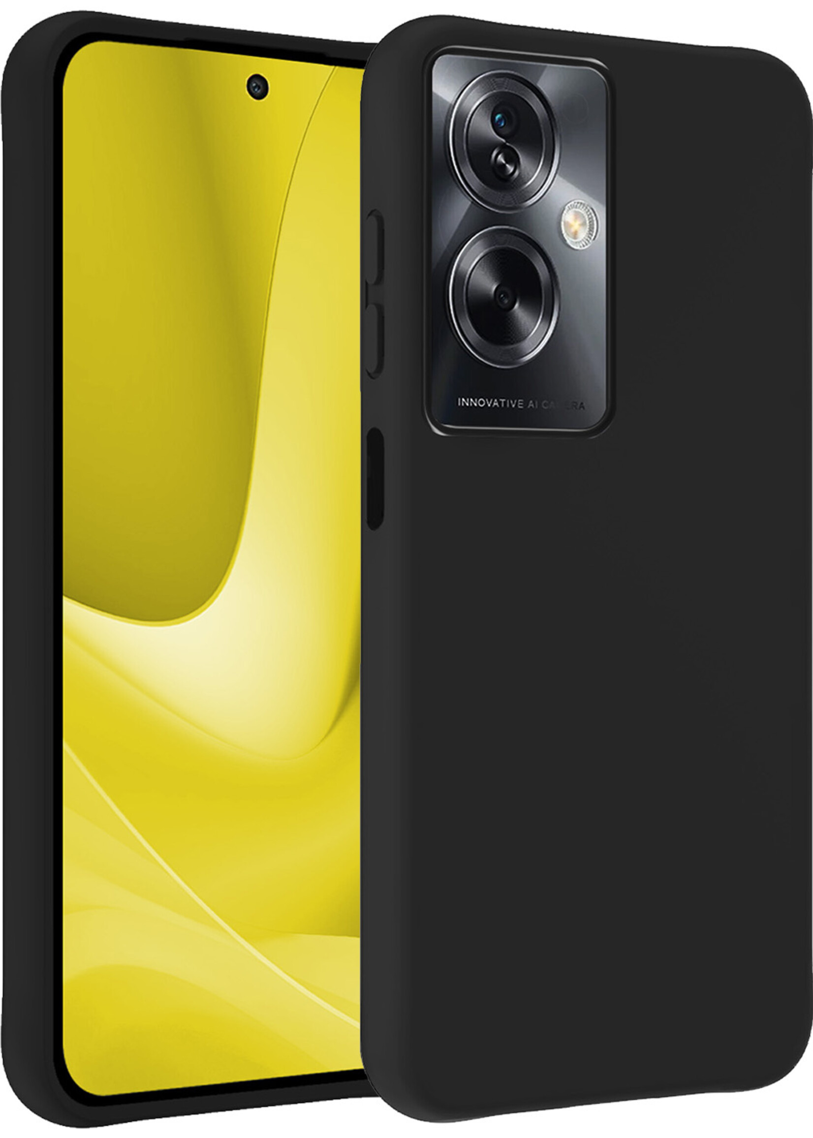 LUQ Hoesje Geschikt voor OPPO A79 Hoesje Siliconen Case - Hoes Geschikt voor OPPO A79 Hoes Siliconen - Zwart