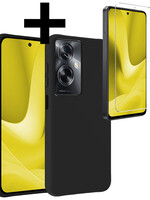 LUQ LUQ OPPO A79 Hoesje Siliconen Met Screenprotector - Zwart