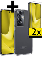 LUQ LUQ OPPO A79 Hoesje Siliconen Met 2x Screenprotector - Transparant