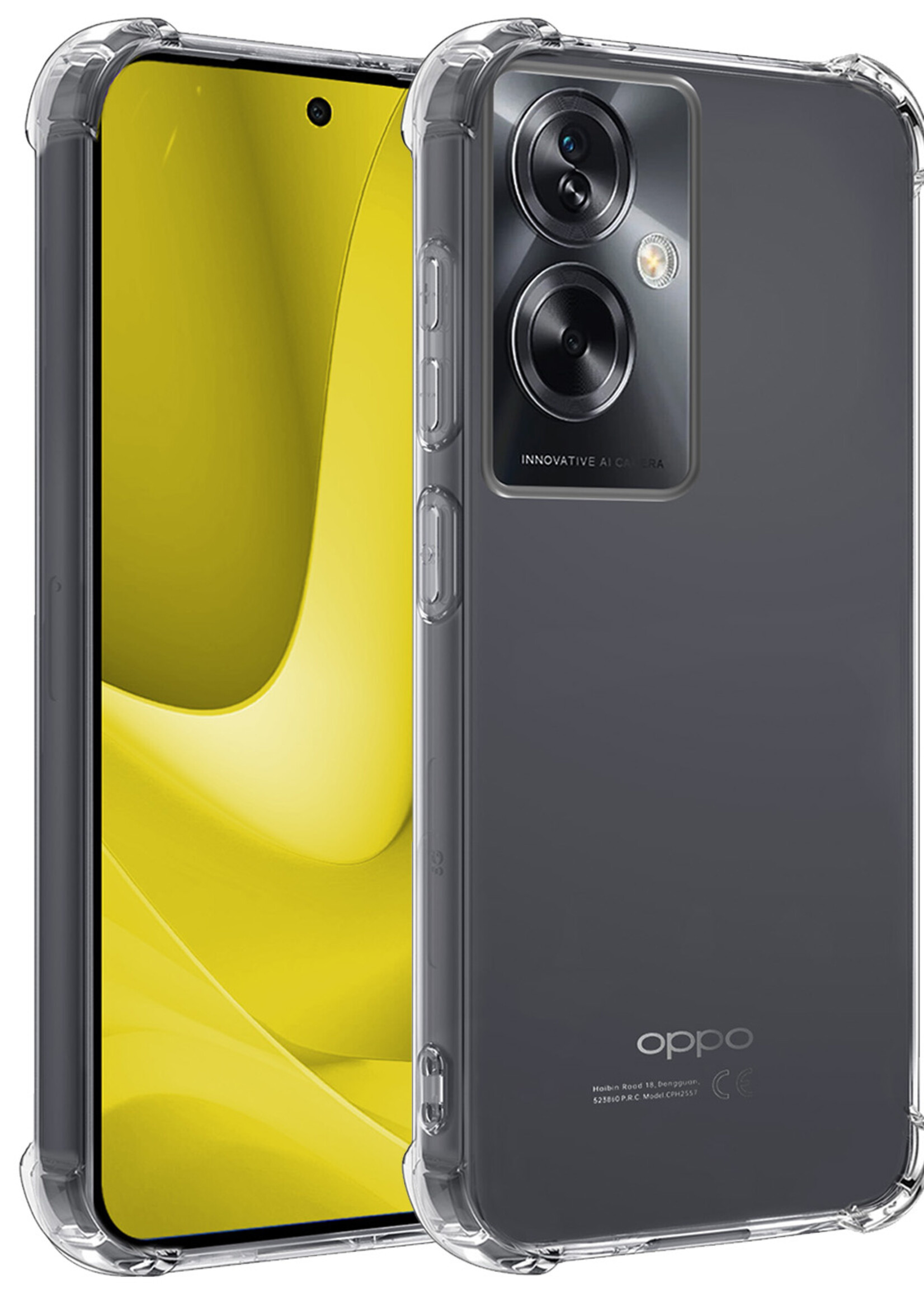 LUQ Hoesje Geschikt voor OPPO A79 Hoesje Shockproof Case Siliconen - Hoes Geschikt voor OPPO A79 Hoes Cover Siliconen - Transparant