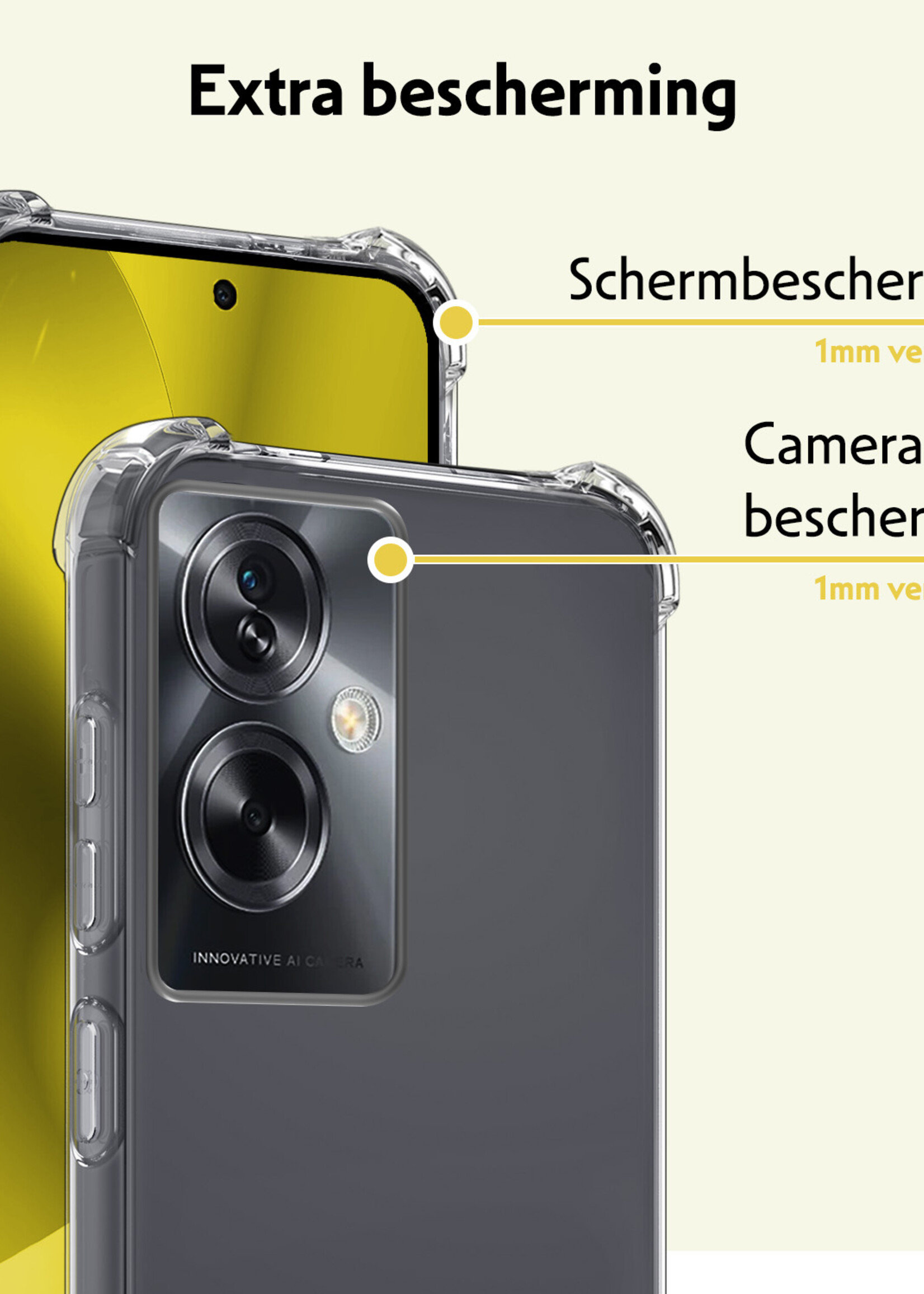 LUQ Hoesje Geschikt voor OPPO A79 Hoesje Shockproof Case Siliconen - Hoes Geschikt voor OPPO A79 Hoes Cover Siliconen - Transparant - 2 Stuks