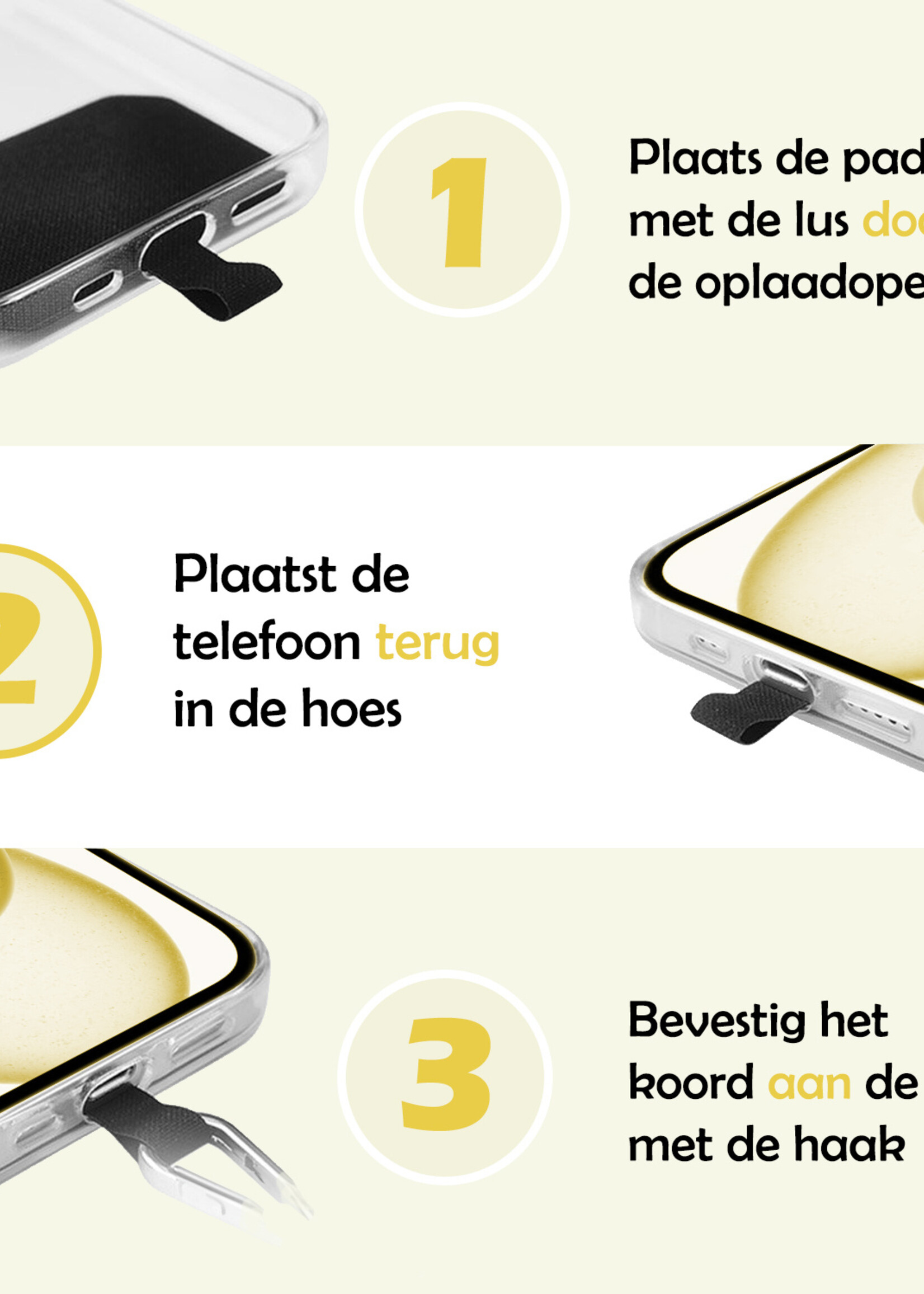 LUQ Telefoonkoord Universeel Telefoon Koord Telefoonketting Verstelbaar Telefoonkoorden 150 cm - Rood