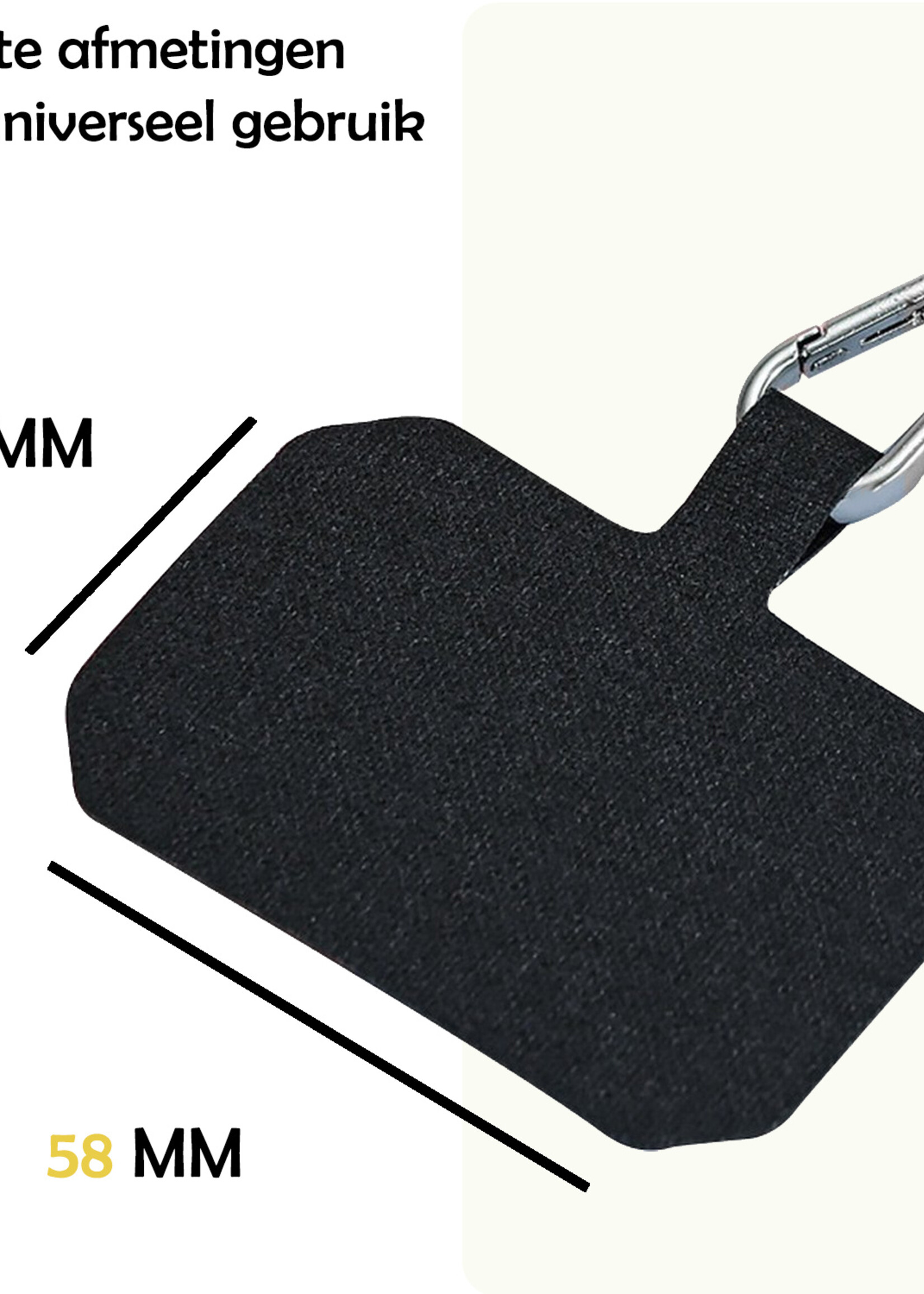 LUQ Telefoonkoord Universeel Telefoon Koord Telefoonketting Verstelbaar Telefoonkoorden 150 cm - Zwart