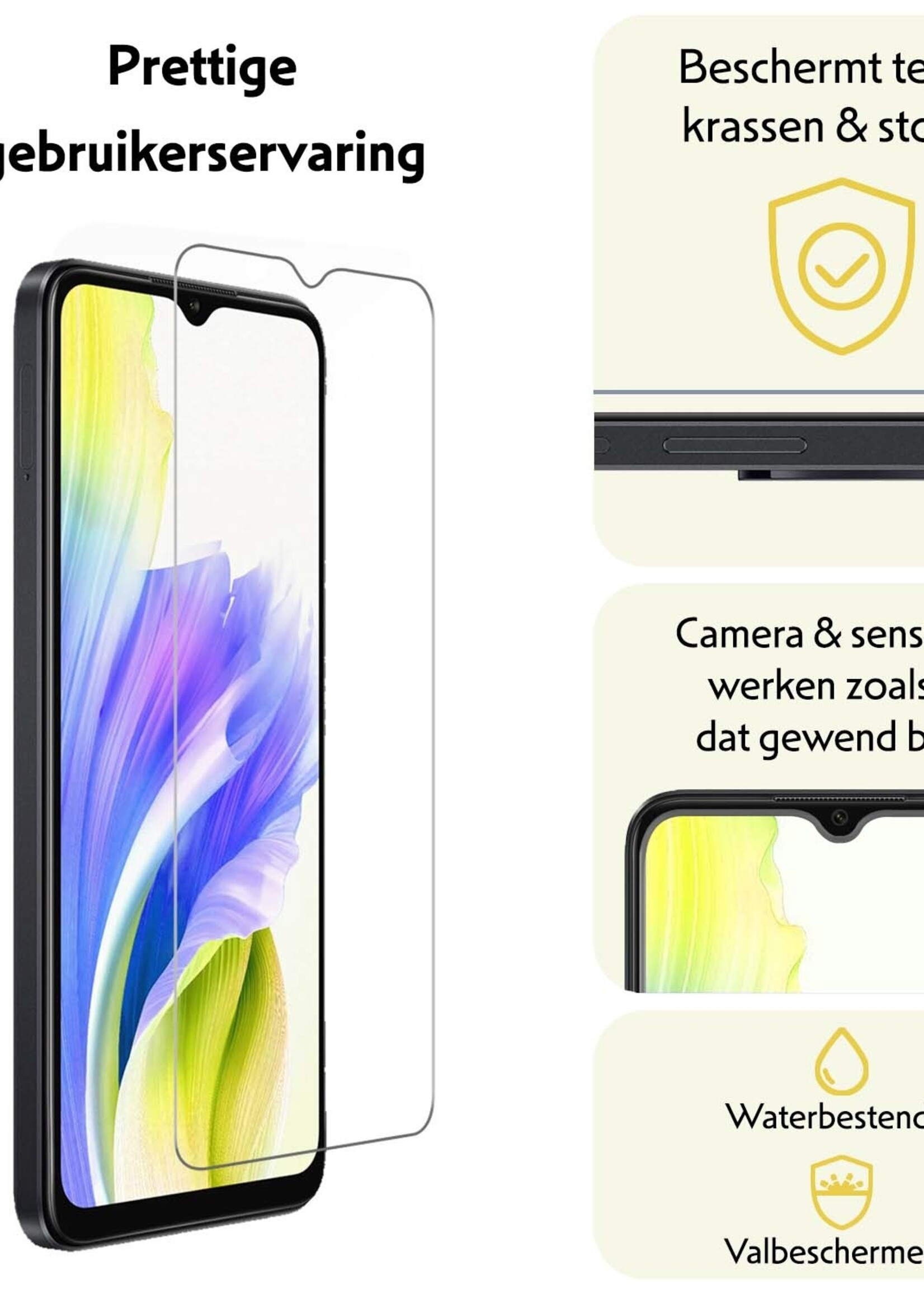 LUQ Screenprotector Geschikt voor OPPO A18 Screenprotector Beschermglas Gehard Glas - Screenprotector Geschikt voor OPPO A18 Screenprotector Glas