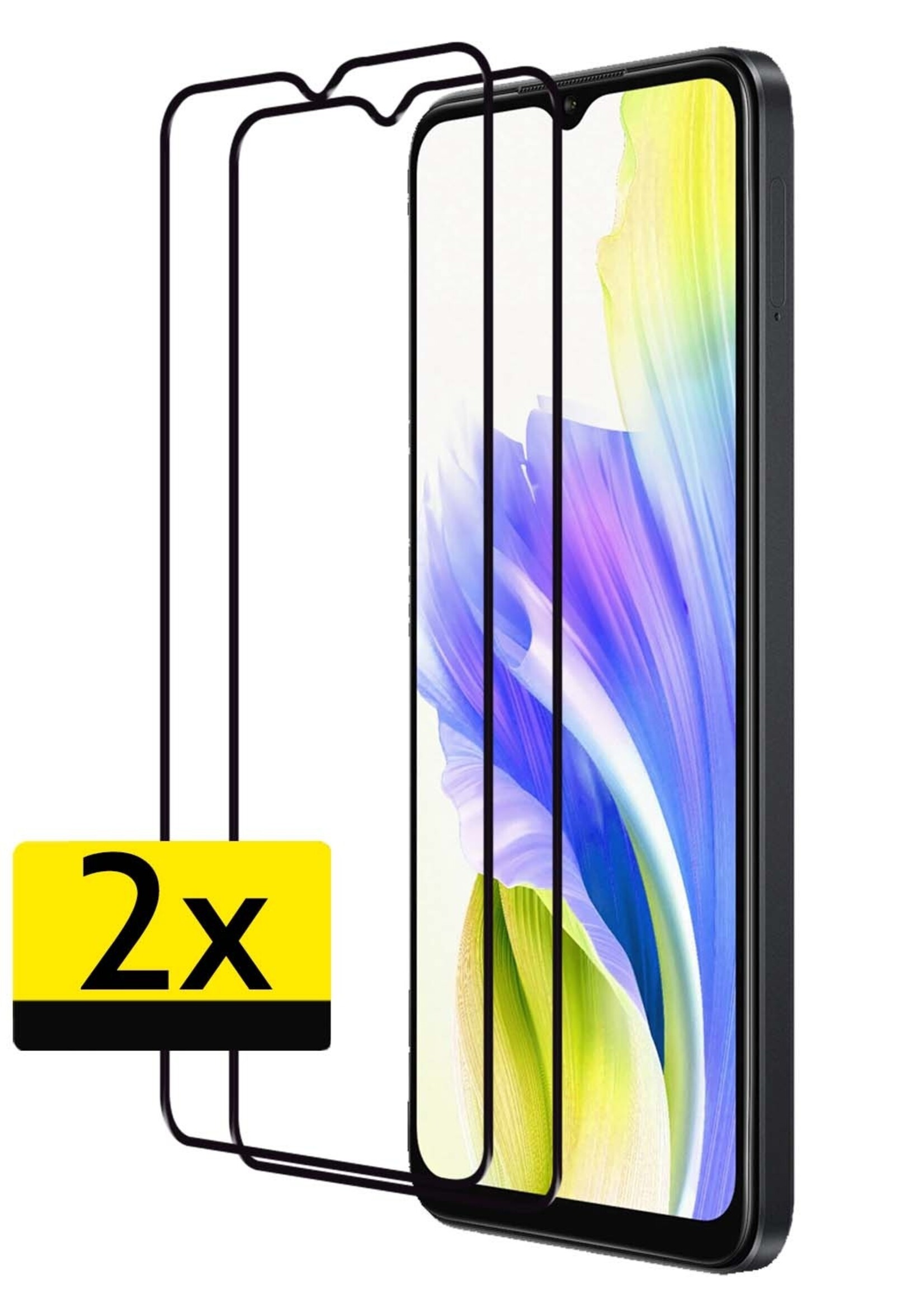 LUQ Screenprotector Geschikt voor OPPO A18 Screenprotector Glas Full Cover - Screenprotector Geschikt voor OPPO A18 Screenprotector Full Cover - 2 Stuks