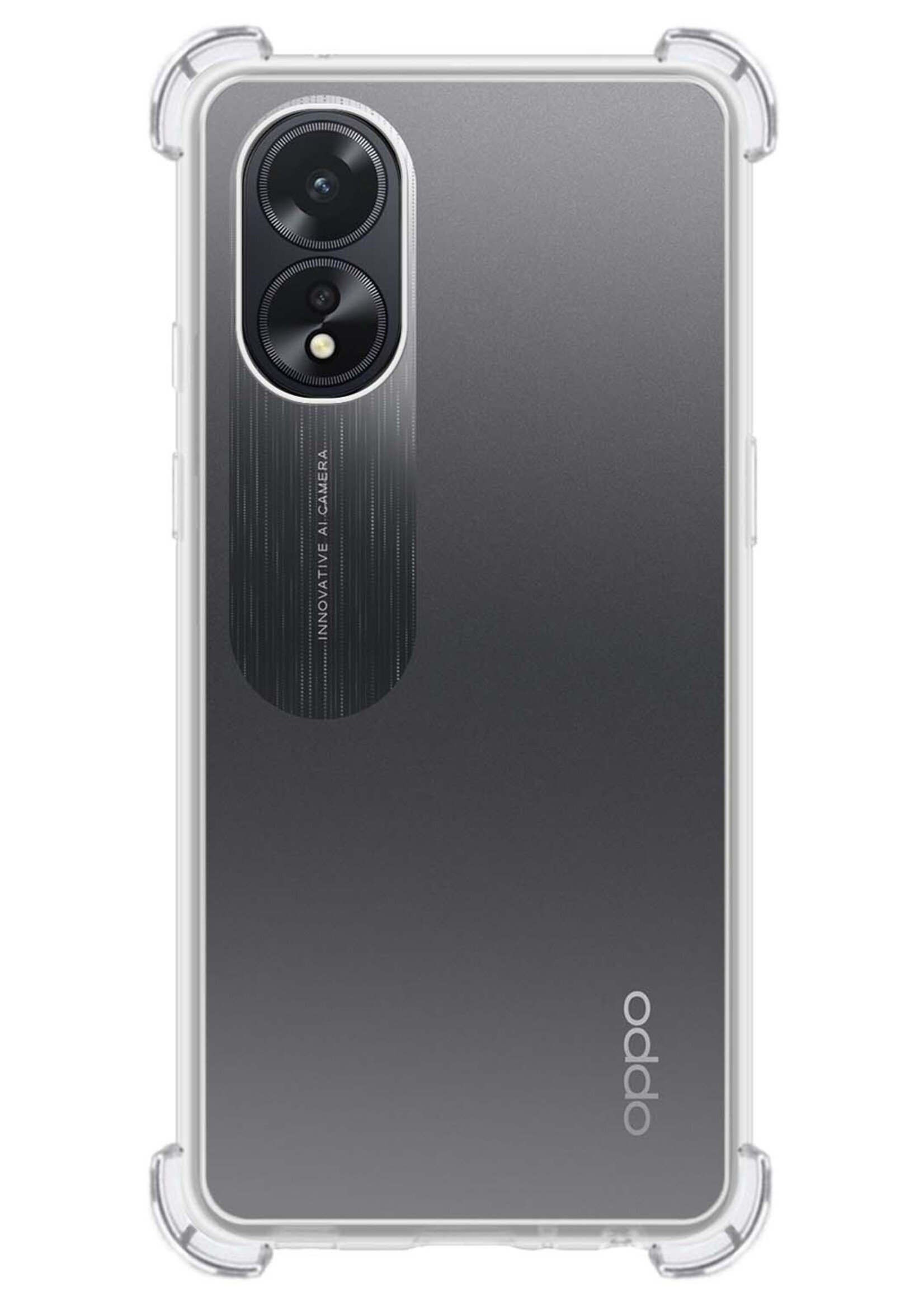 LUQ Hoesje Geschikt voor OPPO A18 Hoesje Shockproof Case Siliconen - Hoes Geschikt voor OPPO A18 Hoes Cover Siliconen - Transparant