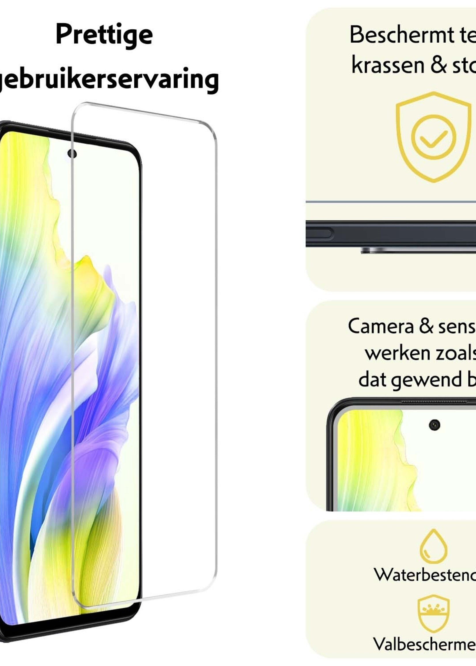 LUQ Hoesje Geschikt voor OPPO A18 Hoesje Shockproof Case Siliconen Met 2x Screenprotector - Hoes Geschikt voor OPPO A18 Hoes Cover Siliconen - Transparant