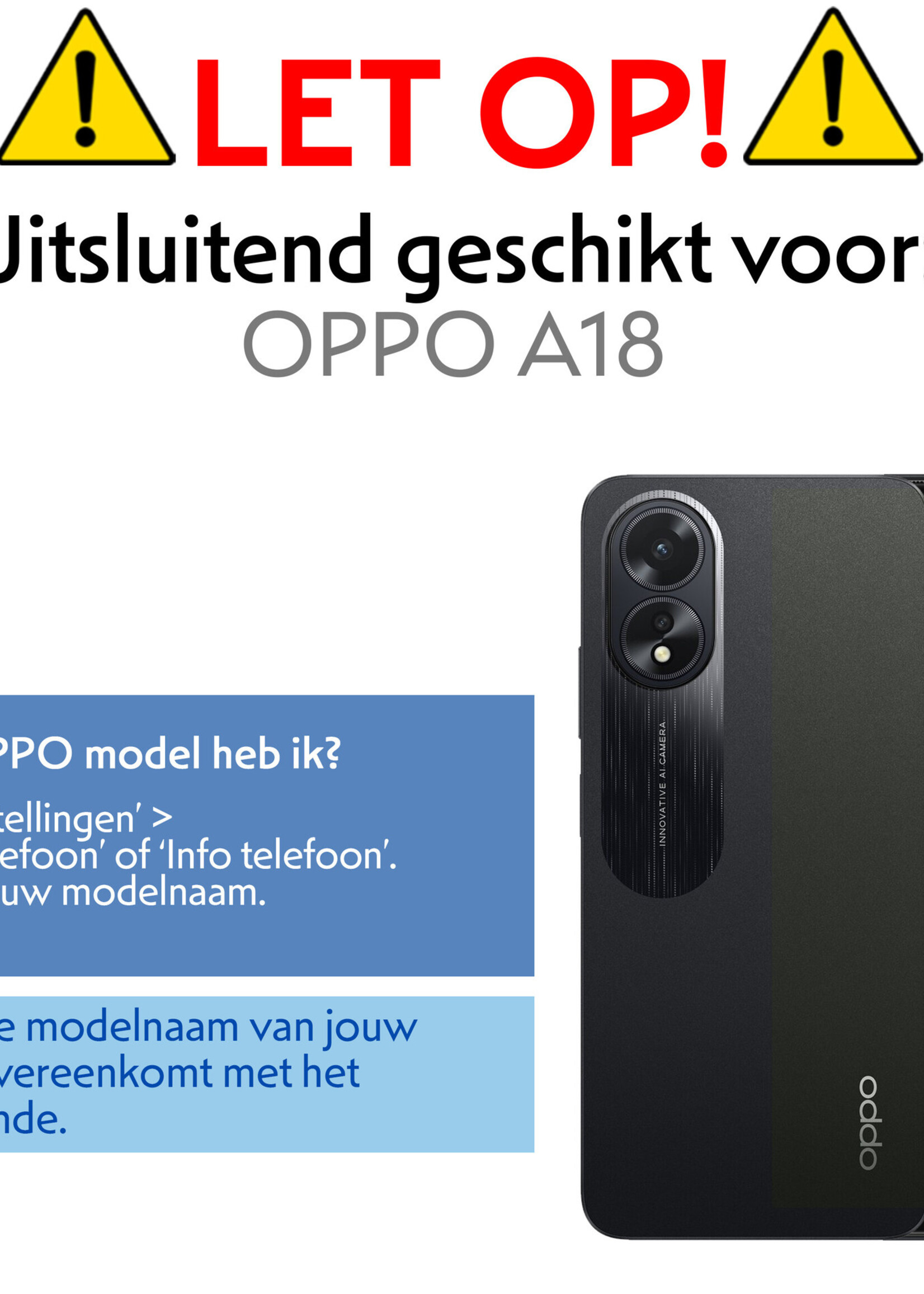 LUQ Hoesje Geschikt voor OPPO A18 Hoesje Shockproof Case Siliconen - Hoes Geschikt voor OPPO A18 Hoes Cover Siliconen - Transparant