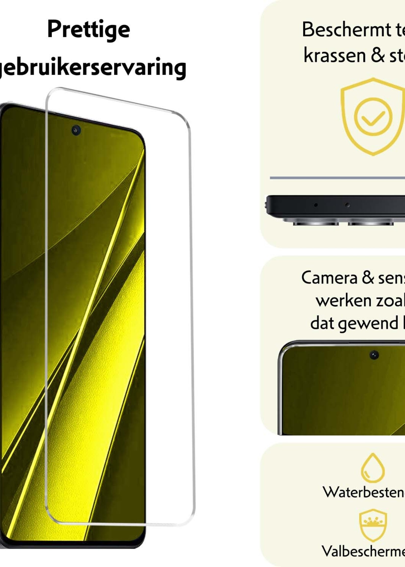 LUQ Screenprotector Geschikt voor Xiaomi Poco X6 Screenprotector Beschermglas Gehard Glas - Screenprotector Geschikt voor Xiaomi Poco X6 5G Screenprotector Glas - 3 Stuks