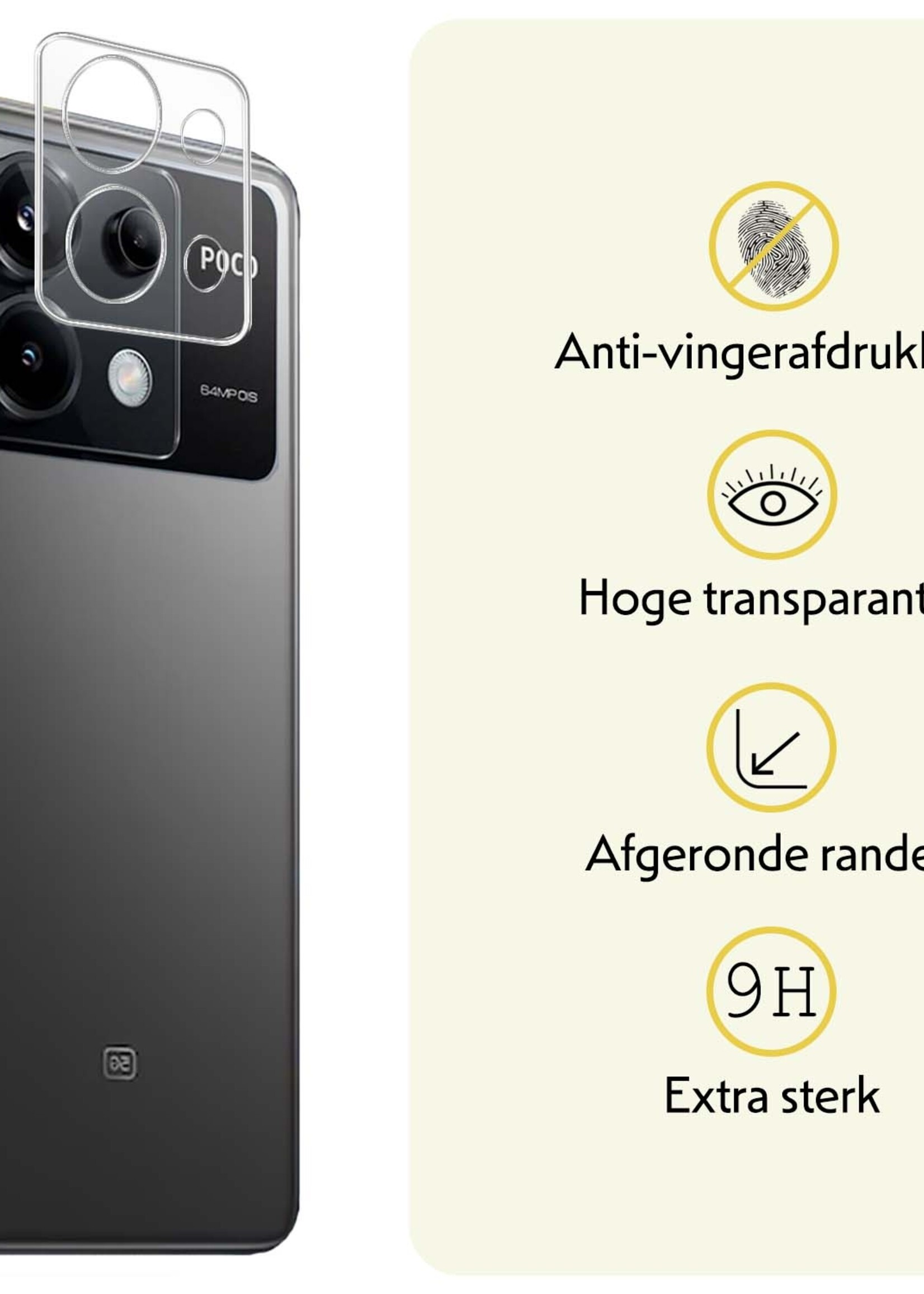 LUQ Screenprotector Geschikt voor Xiaomi Poco X6 Camera Screenprotector Tempered Glass - Screenprotector Geschikt voor Xiaomi Poco X6 5G Screenprotector Camera Screenprotector