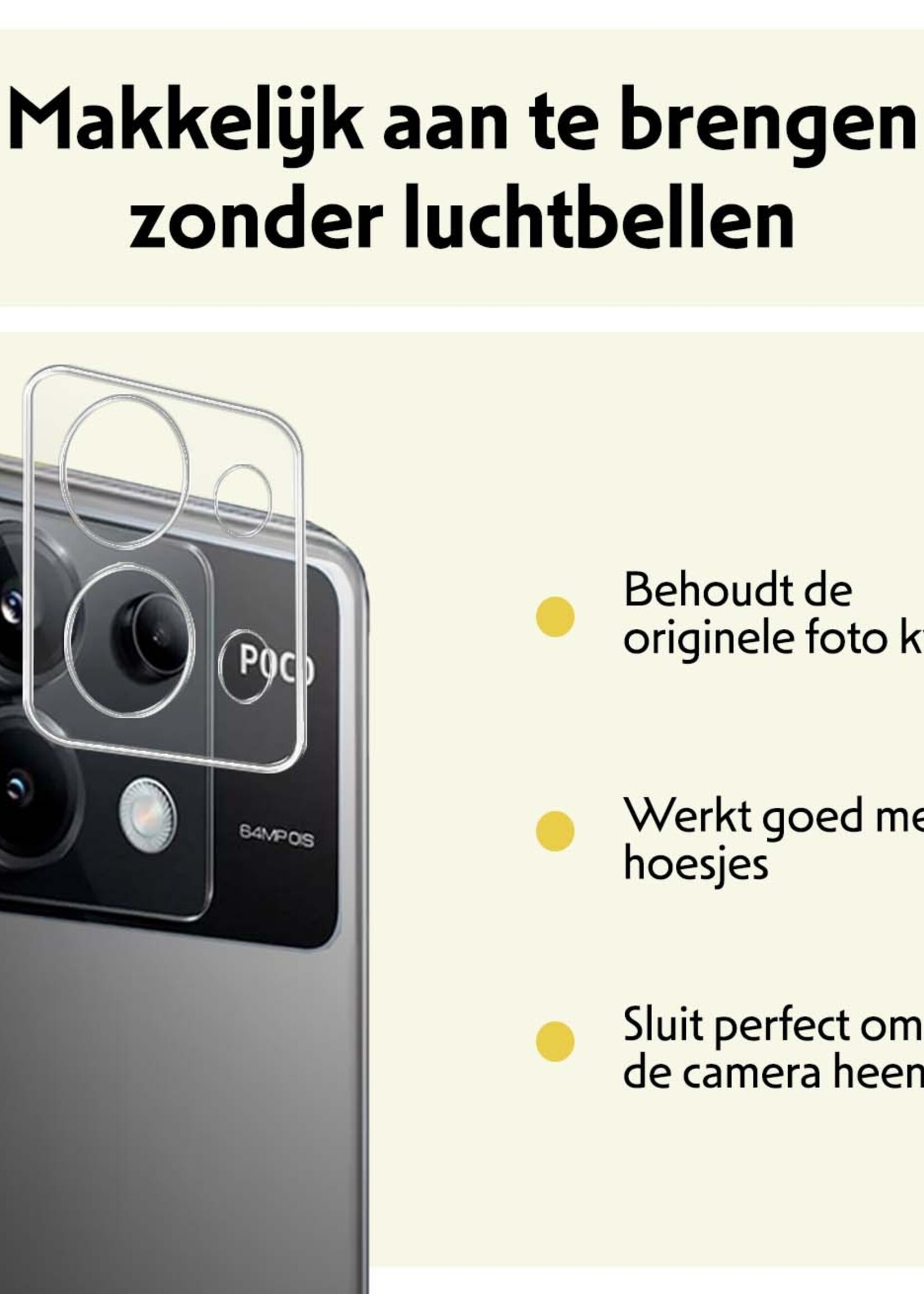 LUQ Screenprotector Geschikt voor Xiaomi Poco X6 Camera Screenprotector Tempered Glass - Screenprotector Geschikt voor Xiaomi Poco X6 5G Screenprotector Camera Screenprotector
