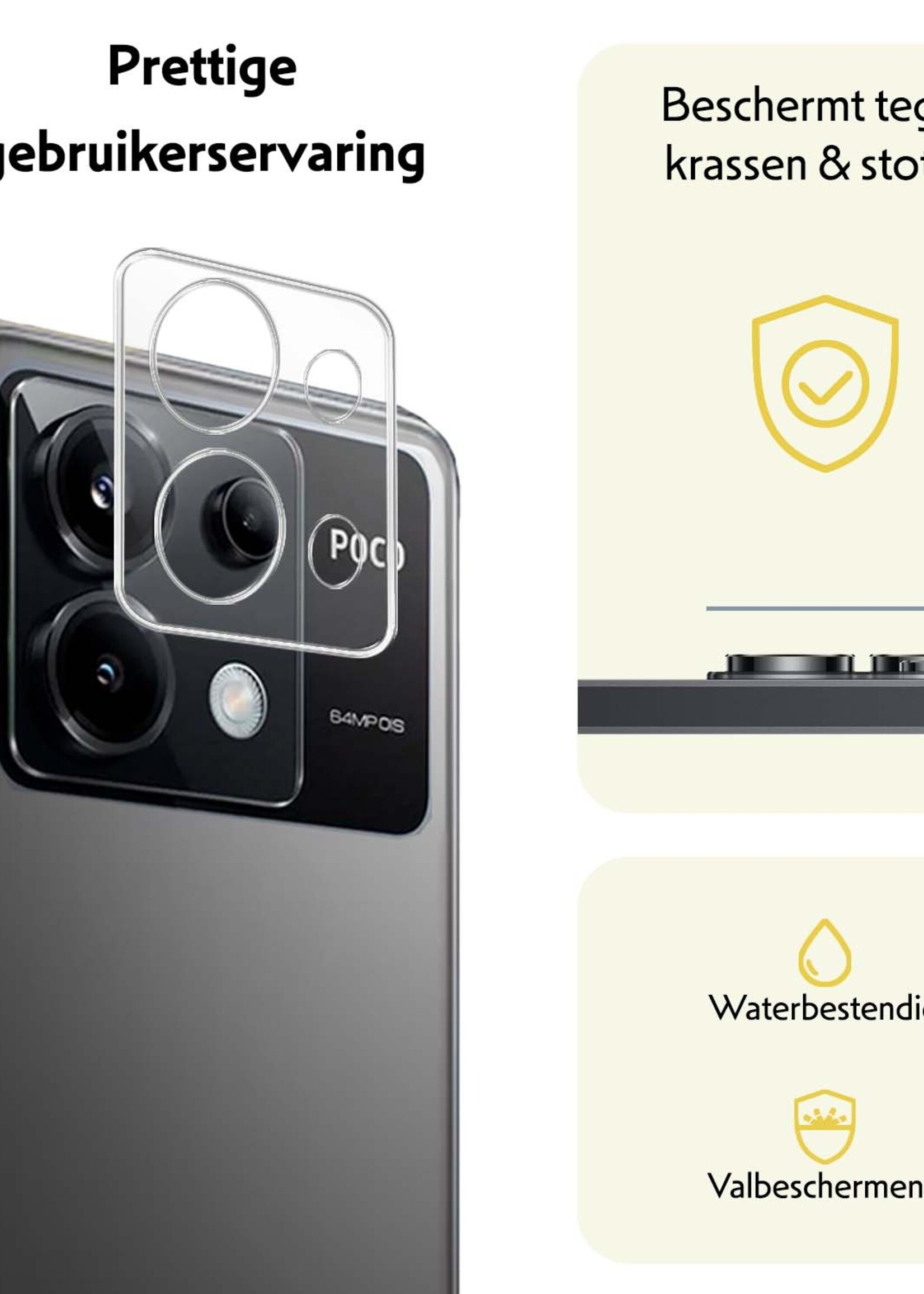 LUQ Screenprotector Geschikt voor Xiaomi Poco X6 Camera Screenprotector Tempered Glass - Screenprotector Geschikt voor Xiaomi Poco X6 5G Screenprotector Camera Screenprotector