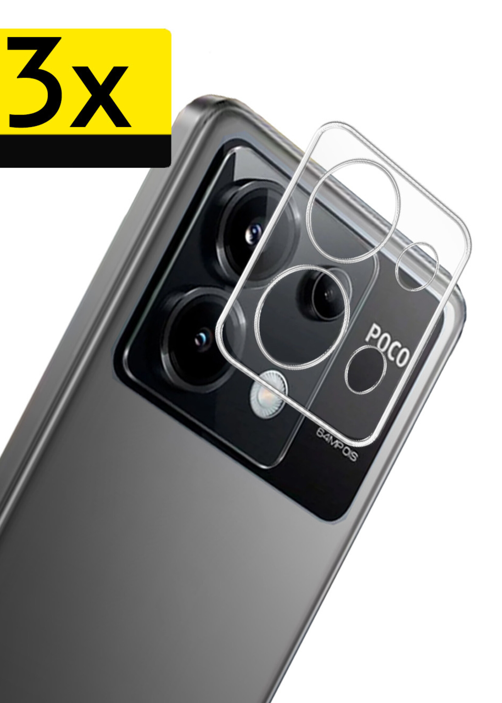 LUQ Screenprotector Geschikt voor Xiaomi Poco X6 Camera Screenprotector Tempered Glass - Screenprotector Geschikt voor Xiaomi Poco X6 5G Screenprotector Camera Screenprotector - 3 Stuks