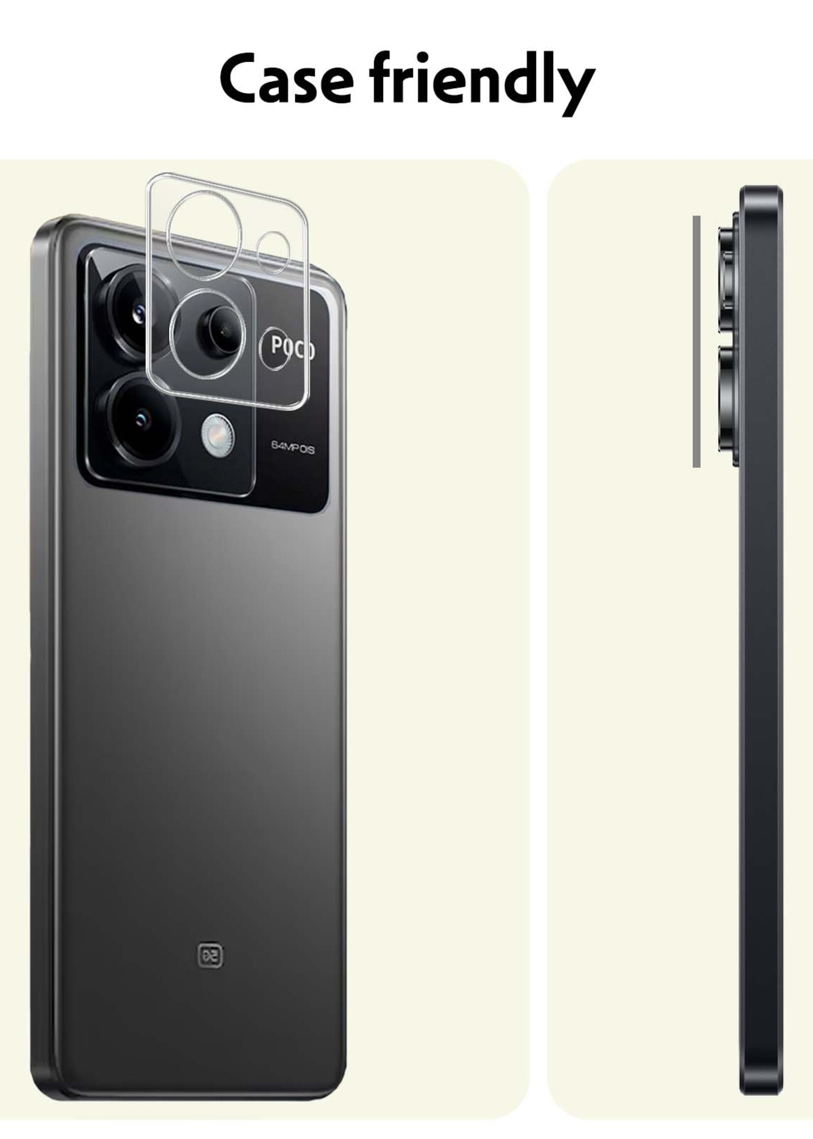 LUQ Screenprotector Geschikt voor Xiaomi Poco X6 Camera Screenprotector Tempered Glass - Screenprotector Geschikt voor Xiaomi Poco X6 5G Screenprotector Camera Screenprotector - 3 Stuks