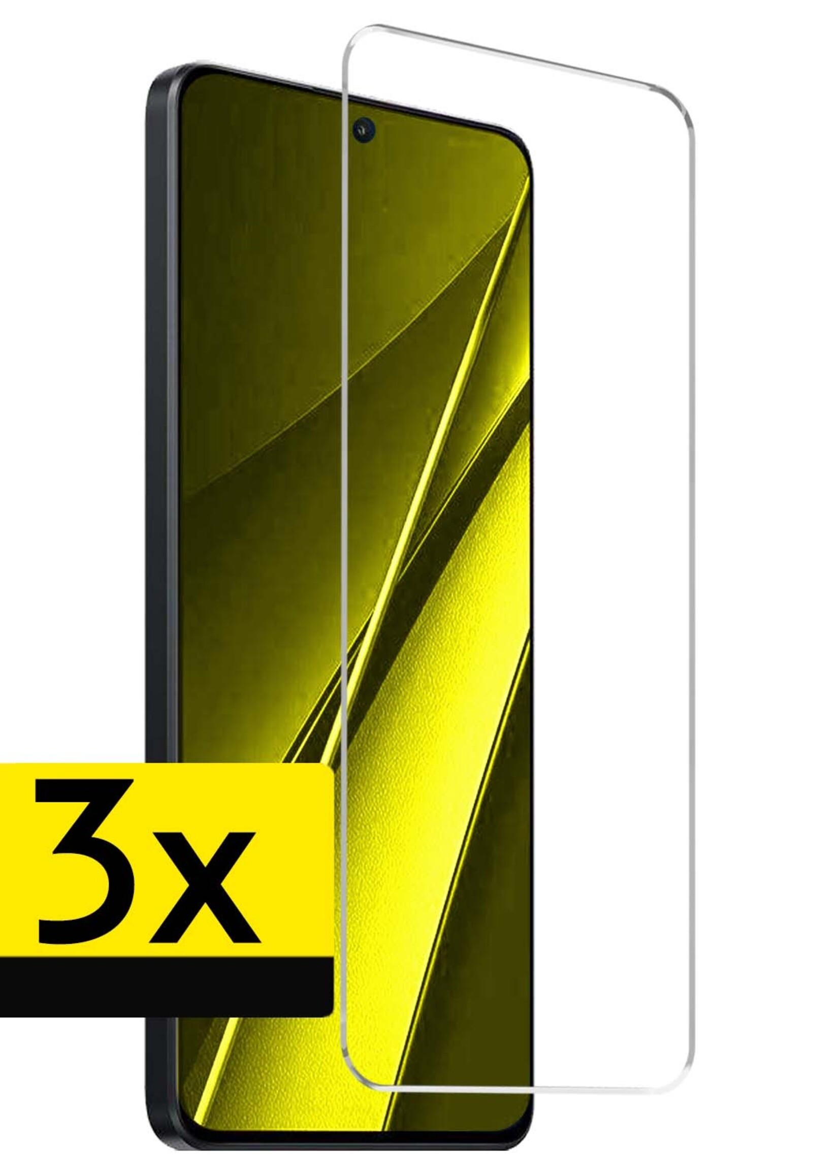 LUQ Screenprotector Geschikt voor Xiaomi Poco X6 Pro 5G Screenprotector Beschermglas Gehard Glas - Screenprotector Geschikt voor Xiaomi Poco X6 Pro Screenprotector Glas - 3 Stuks