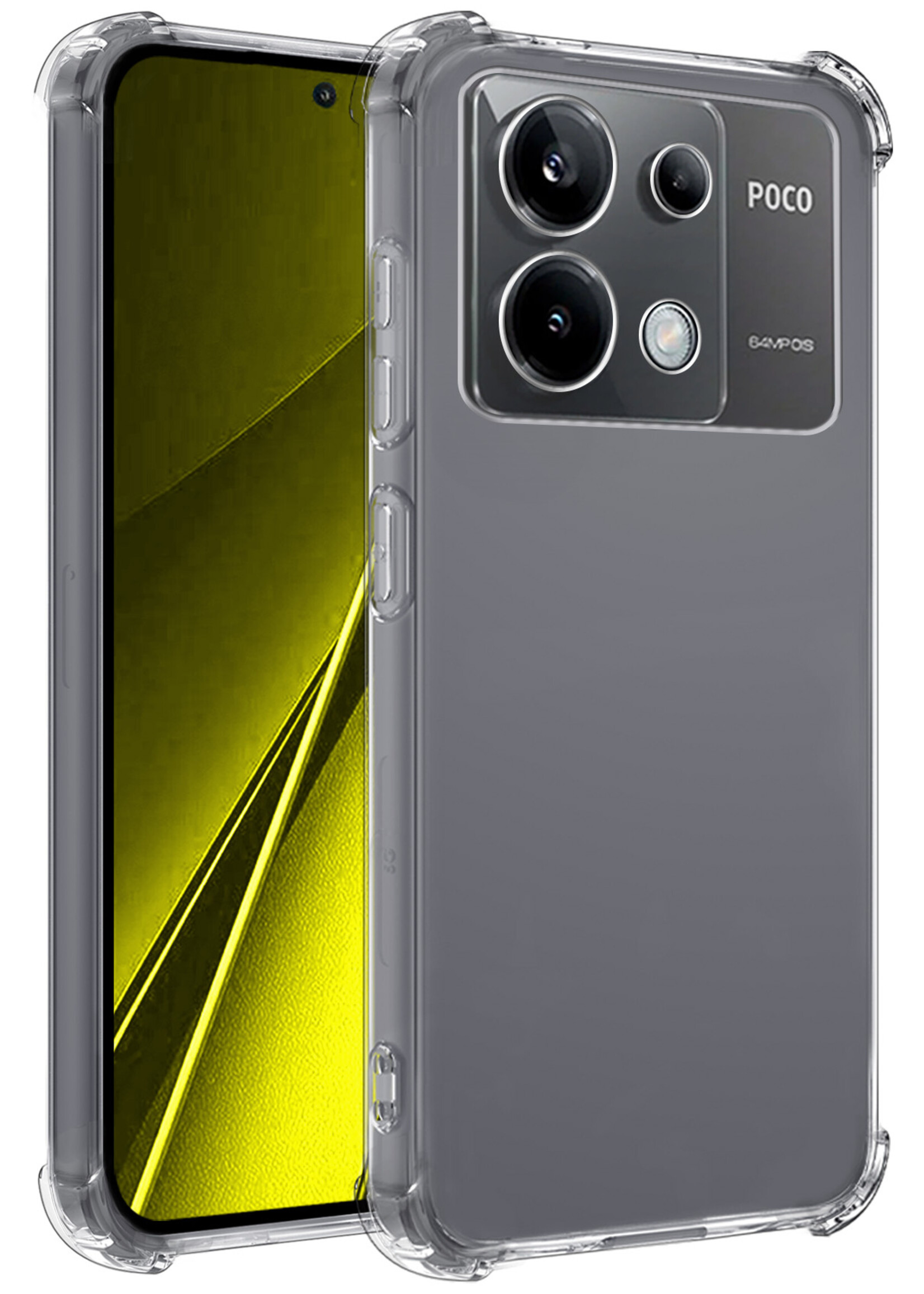 LUQ Hoesje Geschikt voor Xiaomi Poco X6 Hoesje Shockproof Case Siliconen - Hoes Geschikt voor Xiaomi Poco X6 5G Hoes Cover Siliconen - Transparant