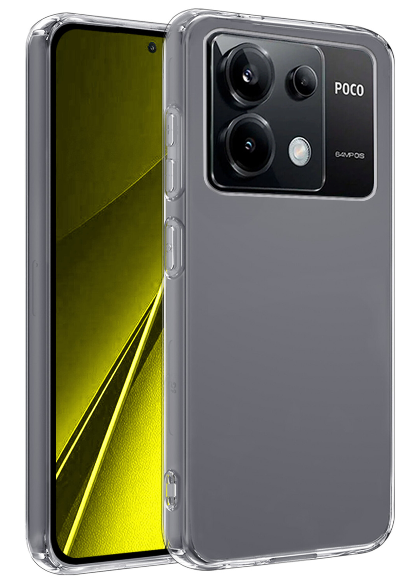 LUQ Hoesje Geschikt voor Xiaomi Poco X6 Hoesje Siliconen Case - Hoes Geschikt voor Xiaomi Poco X6 5G Hoes Siliconen - Transparant