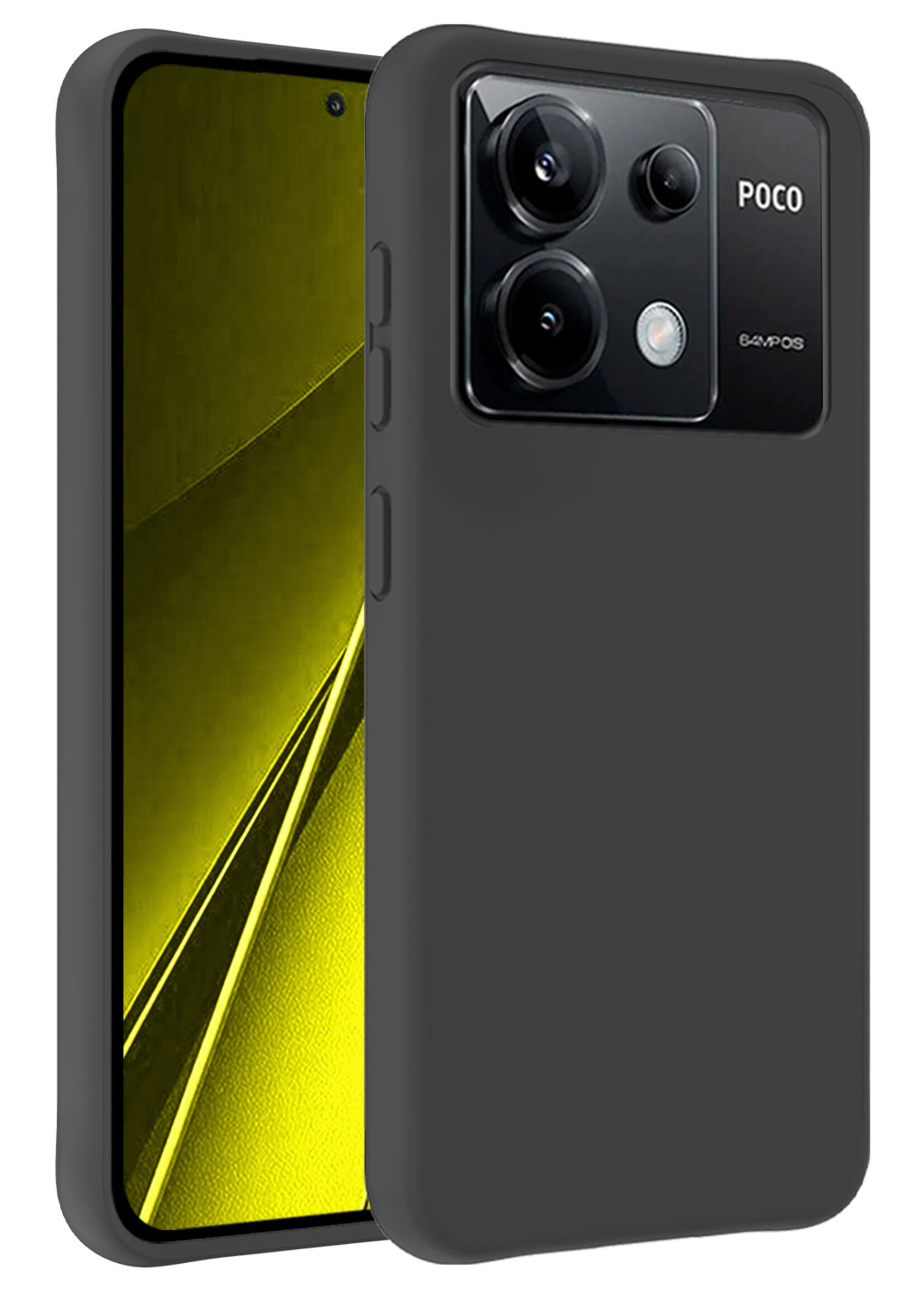 LUQ Hoesje Geschikt voor Xiaomi Poco X6 Hoesje Siliconen Case - Hoes Geschikt voor Xiaomi Poco X6 5G Hoes Siliconen - Zwart