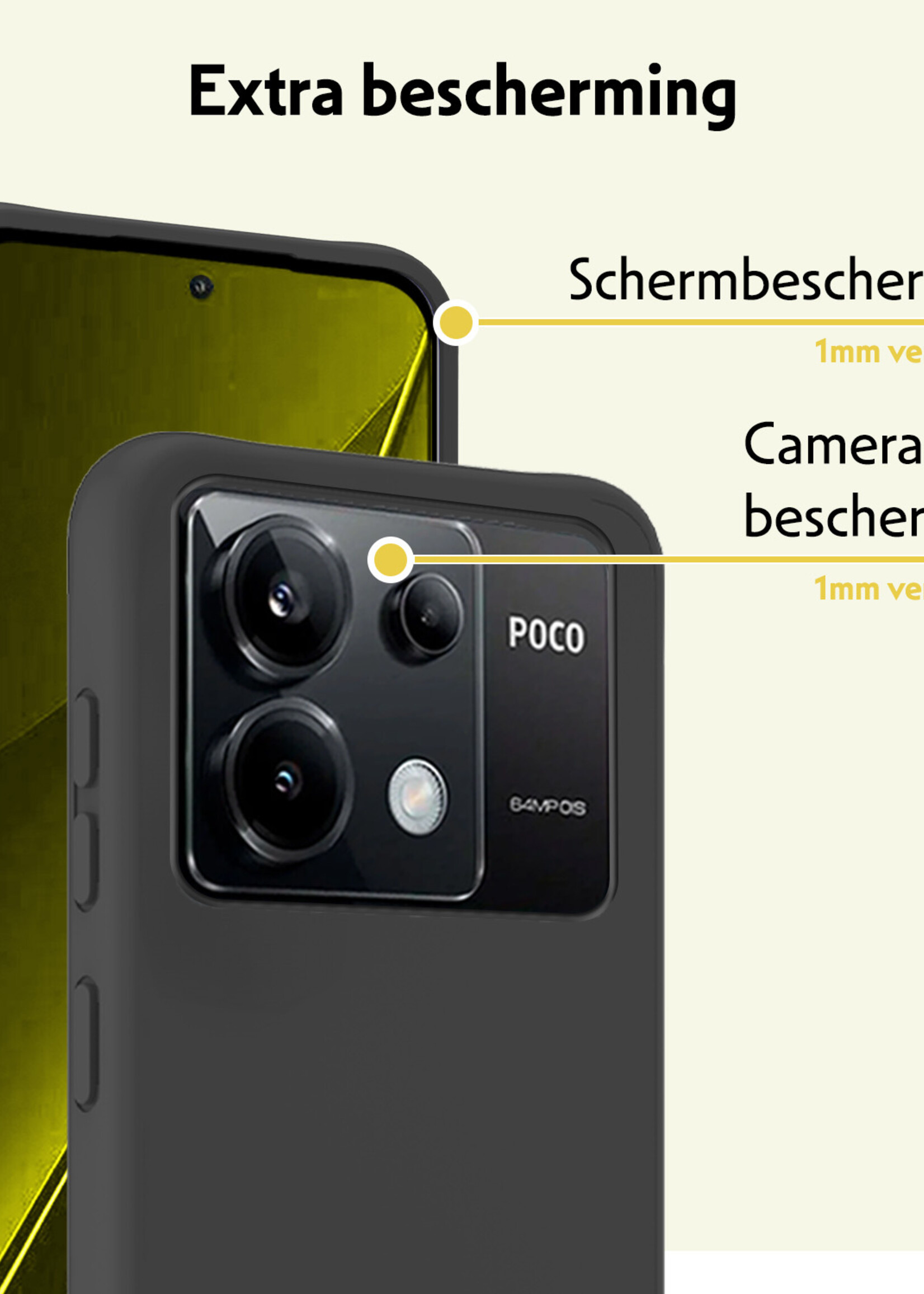 LUQ Hoesje Geschikt voor Xiaomi Poco X6 Hoesje Siliconen Case - Hoes Geschikt voor Xiaomi Poco X6 5G Hoes Siliconen - Zwart