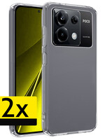 LUQ LUQ Xiaomi Poco X6 Hoesje Siliconen - Transparant - 2 PACK