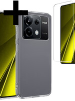 LUQ LUQ Xiaomi Poco X6 Hoesje Siliconen Met Screenprotector - Transparant