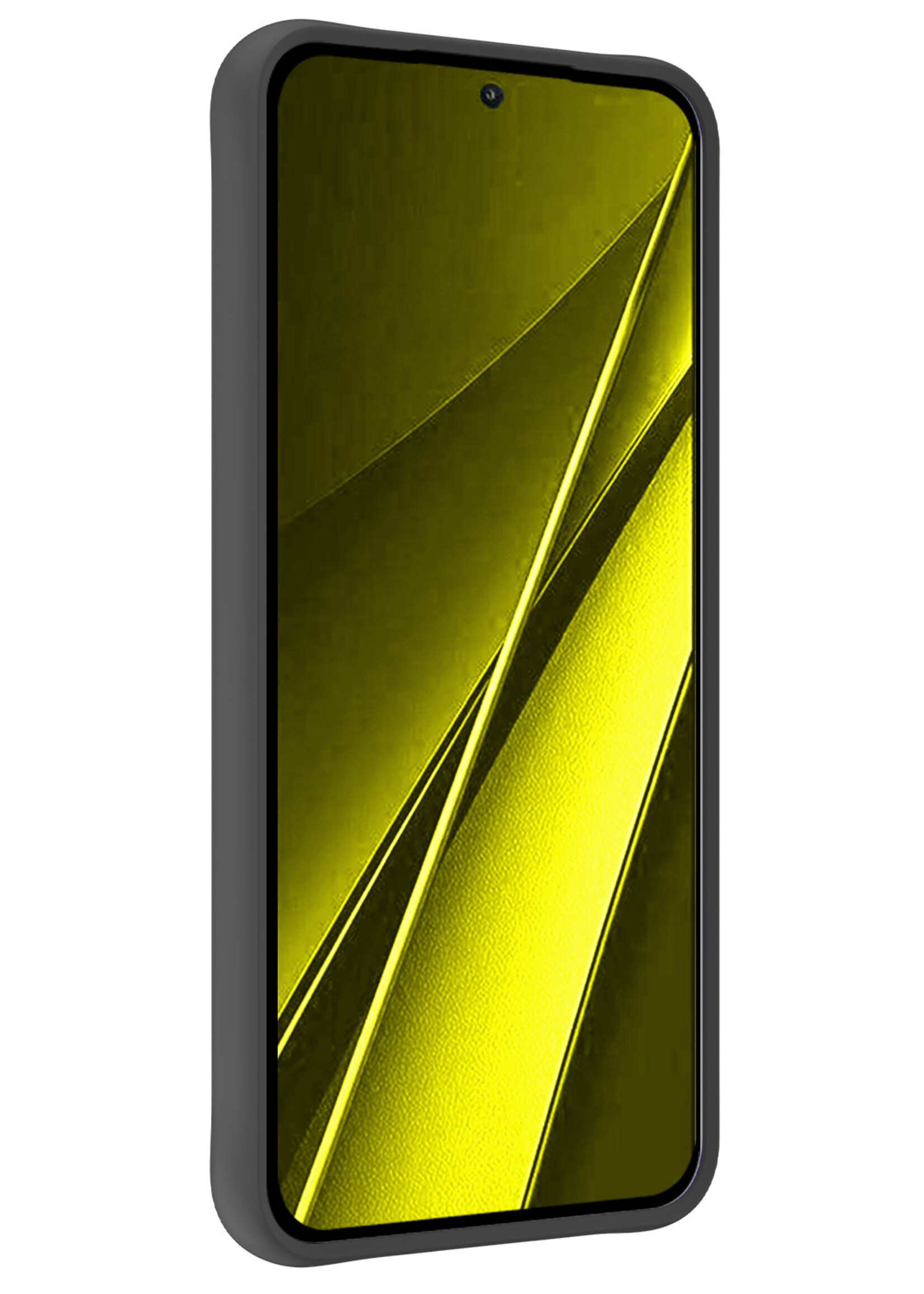 LUQ Hoesje Geschikt voor Xiaomi Poco X6 Hoesje Siliconen Case Met Screenprotector - Hoes Geschikt voor Xiaomi Poco X6 5G Hoes Siliconen - Zwart