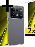 LUQ LUQ Xiaomi Poco X6 Hoesje Siliconen Met 2x Screenprotector - Transparant