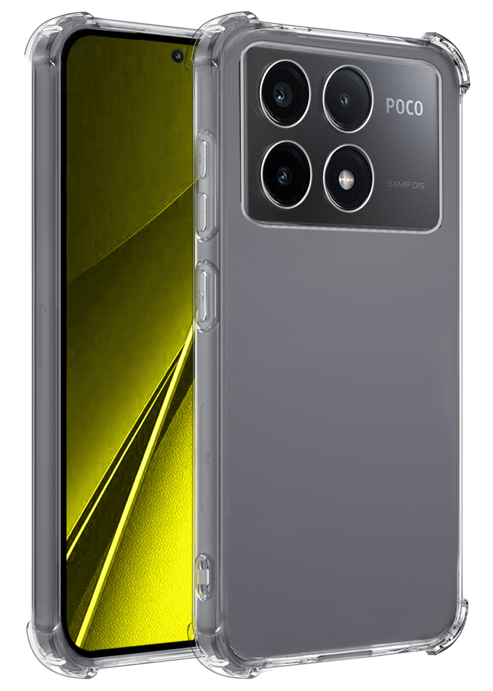 LUQ Hoesje Geschikt voor Xiaomi Poco X6 Pro 5G Hoesje Shockproof Case Siliconen - Hoes Geschikt voor Xiaomi Poco X6 Pro Hoes Cover Siliconen - Transparant