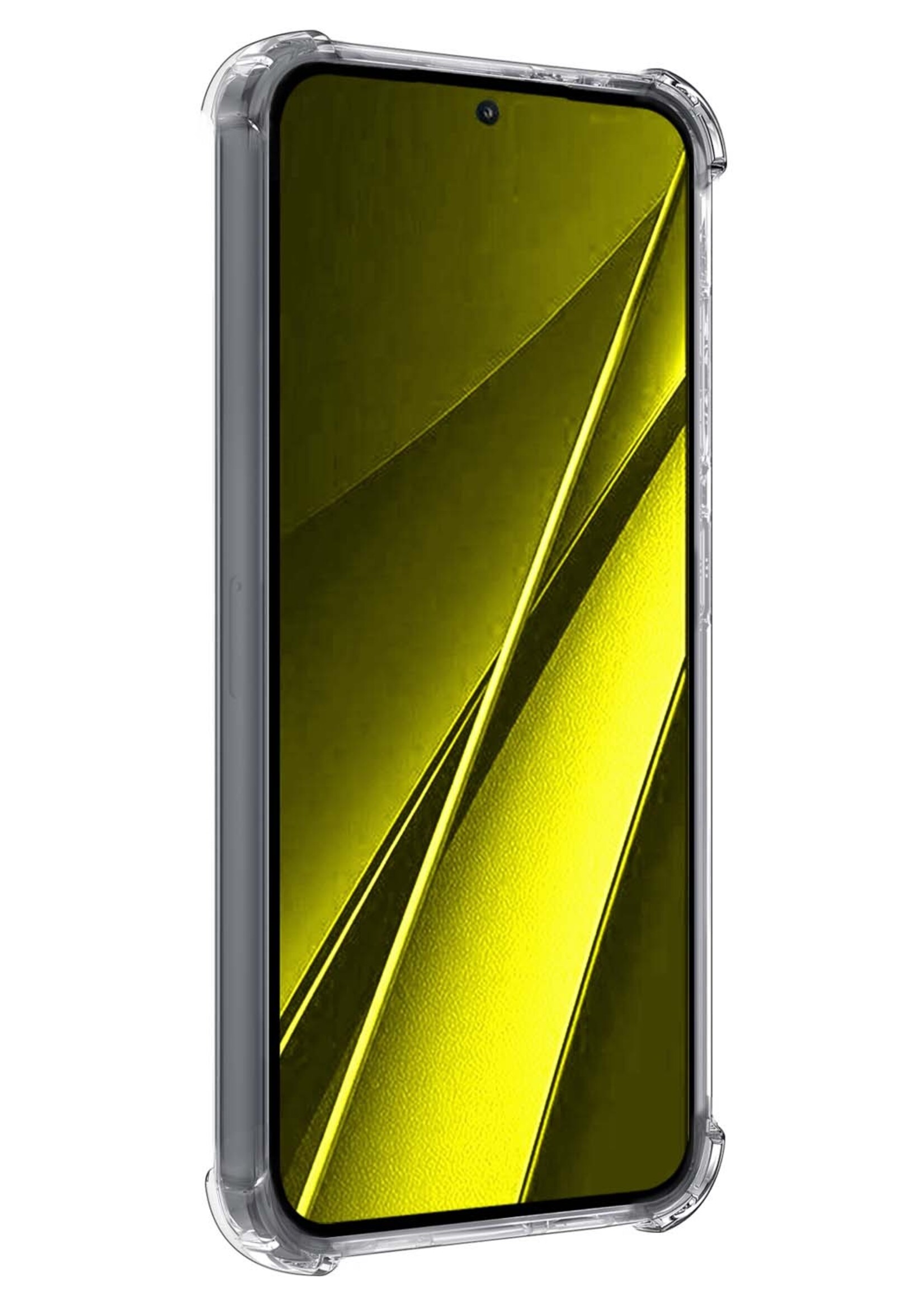 LUQ Hoesje Geschikt voor Xiaomi Poco X6 Pro 5G Hoesje Shockproof Case Siliconen Met Screenprotector - Hoes Geschikt voor Xiaomi Poco X6 Pro Hoes Cover Siliconen - Transparant