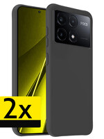 LUQ LUQ Xiaomi Poco X6 Pro Hoesje Siliconen - Zwart - 2 PACK