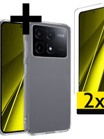 LUQ LUQ Xiaomi Poco X6 Pro Hoesje Siliconen Met 2x Screenprotector - Transparant