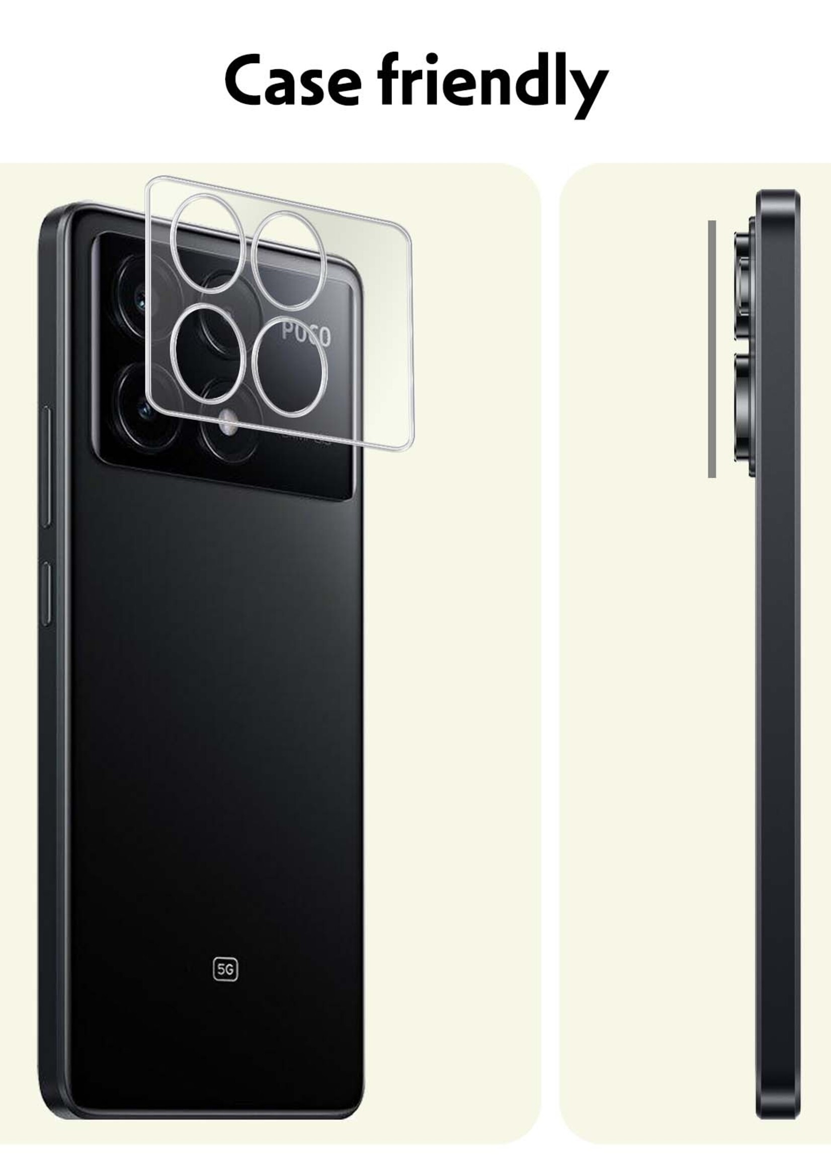 LUQ Screenprotector Geschikt voor Xiaomi Poco X6 Pro 5G Camera Screenprotector Tempered Glass - Screenprotector Geschikt voor Xiaomi Poco X6 Pro Screenprotector Camera Screenprotector - 2 Stuks