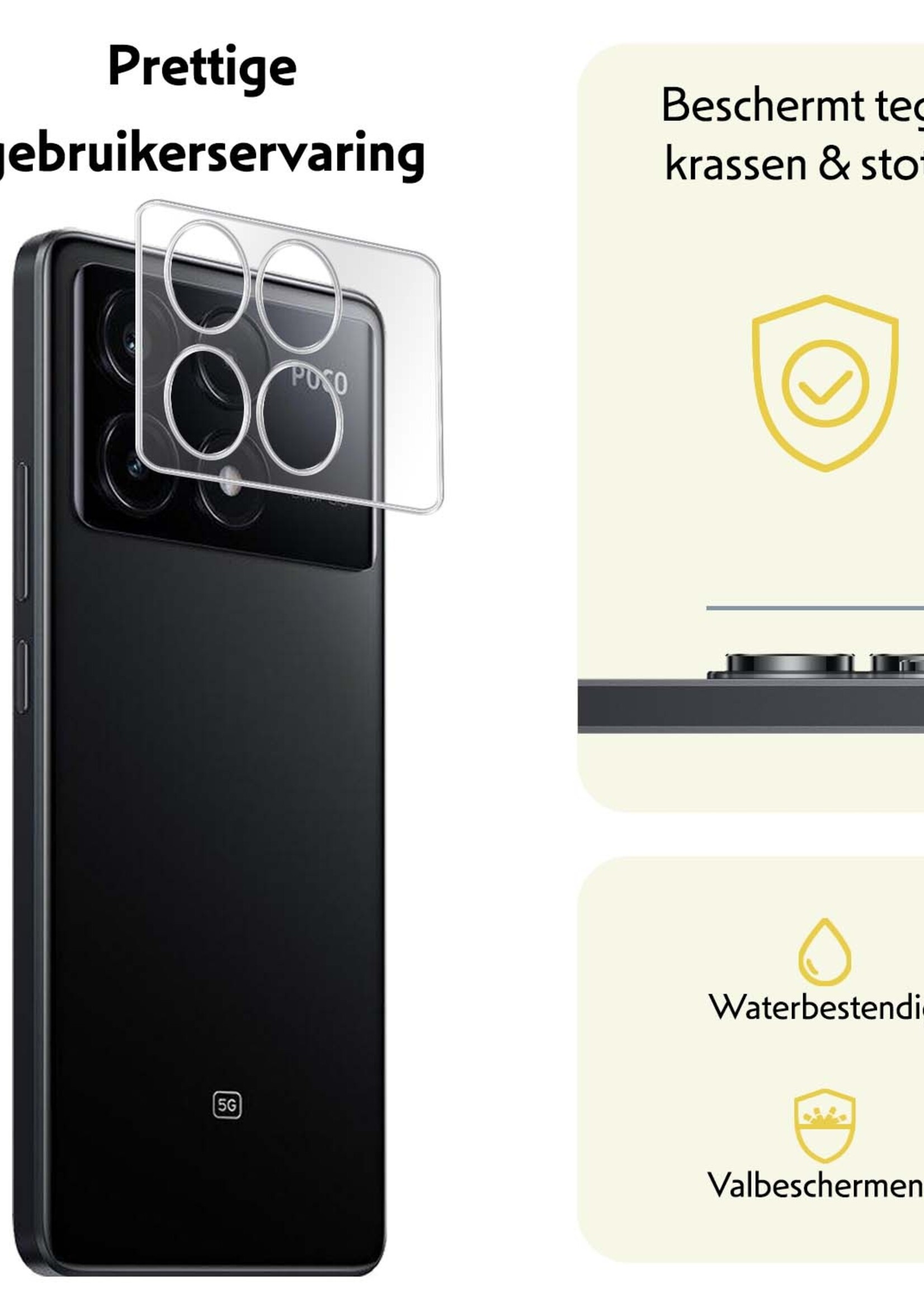 LUQ Screenprotector Geschikt voor Xiaomi Poco X6 Pro 5G Camera Screenprotector Tempered Glass - Screenprotector Geschikt voor Xiaomi Poco X6 Pro Screenprotector Camera Screenprotector - 2 Stuks