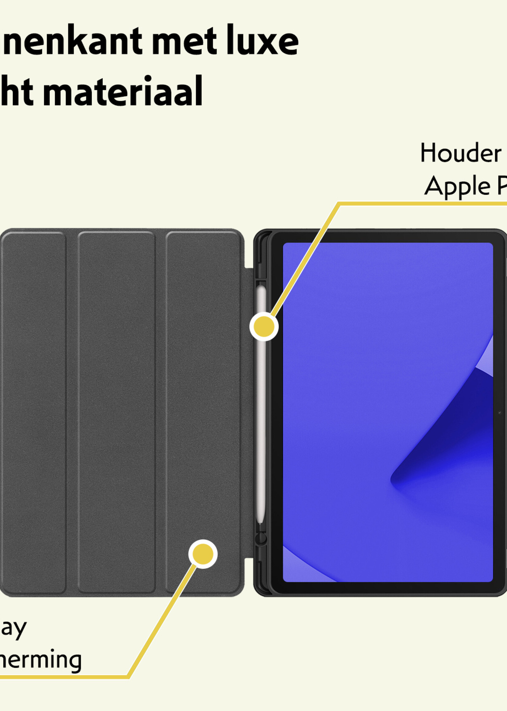 LUQ Hoes Geschikt voor iPad 10.2 2020 Hoes Luxe Hoesje Case Met Uitsparing Geschikt voor Apple Pencil - Hoesje Geschikt voor iPad 8 Hoes Cover - Donkergroen