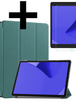 LUQ LUQ iPad 10.2 2020 Hoesje Met Uitsparing Apple Pencil Met Screenprotector - Donkergroen