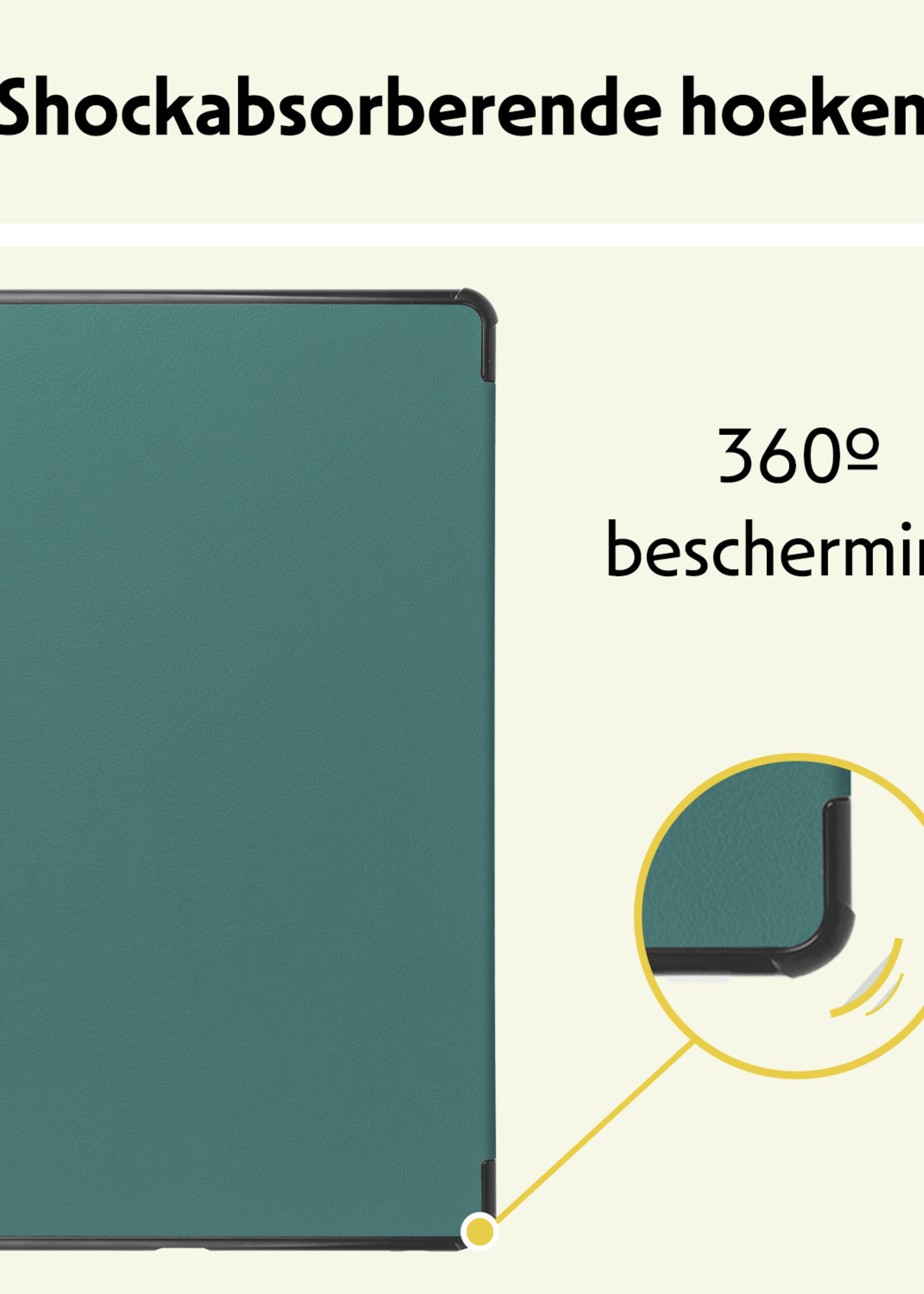 LUQ Hoes Geschikt voor iPad 10.2 2020 Hoes Luxe Hoesje Case Met Uitsparing Geschikt voor Apple Pencil Met Screenprotector - Hoesje Geschikt voor iPad 8 Hoes Cover - Donkergroen