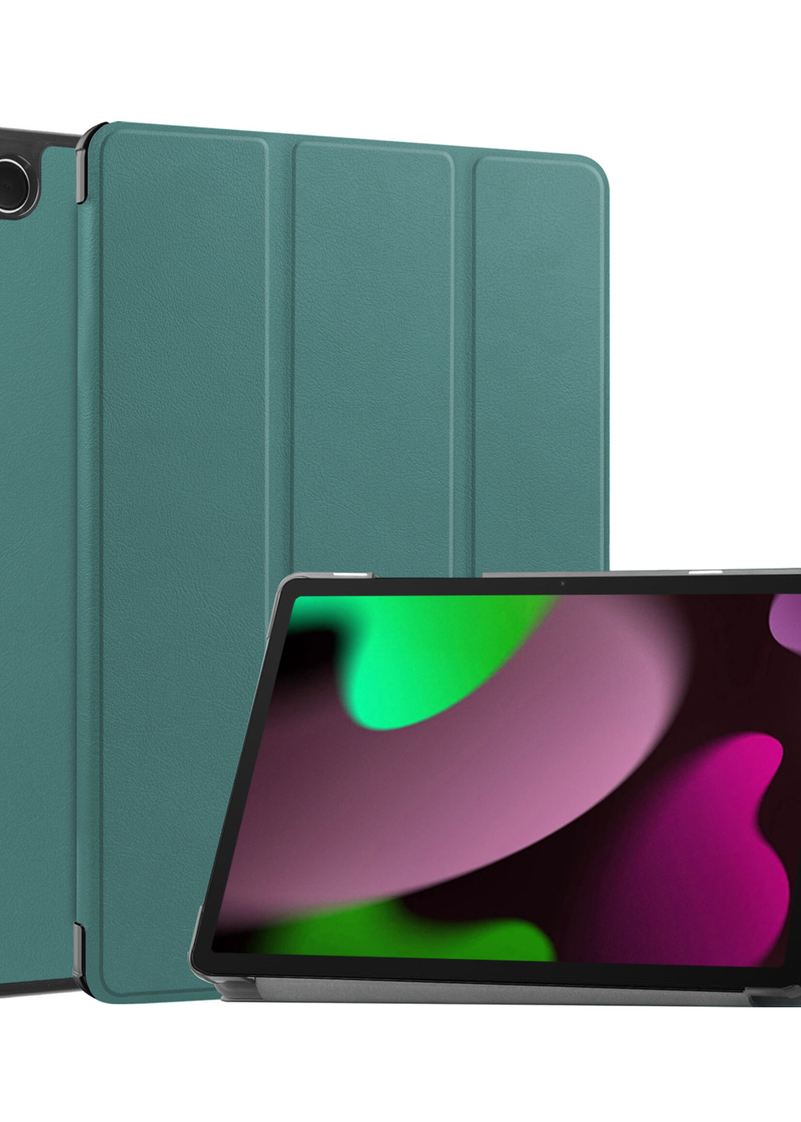 LUQ Hoes Geschikt voor iPad 10.2 2021 Hoes Luxe Hoesje Case Met Uitsparing Geschikt voor Apple Pencil - Hoesje Geschikt voor iPad 9 Hoes Cover - Donkergroen