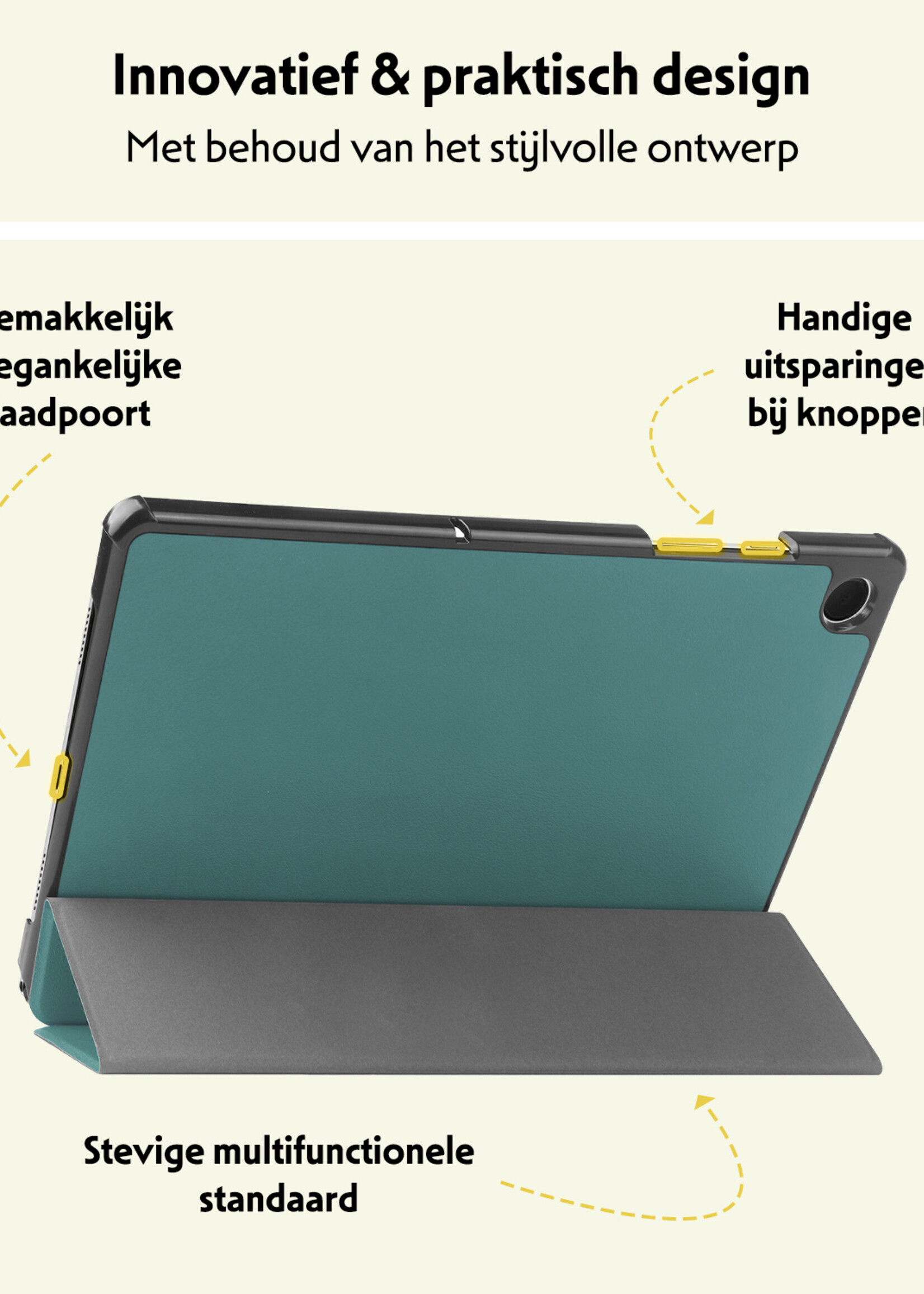LUQ Hoes Geschikt voor iPad 10.2 2019 Hoes Luxe Hoesje Case Met Uitsparing Geschikt voor Apple Pencil - Hoesje Geschikt voor iPad 7 Hoes Cover - Donkergroen